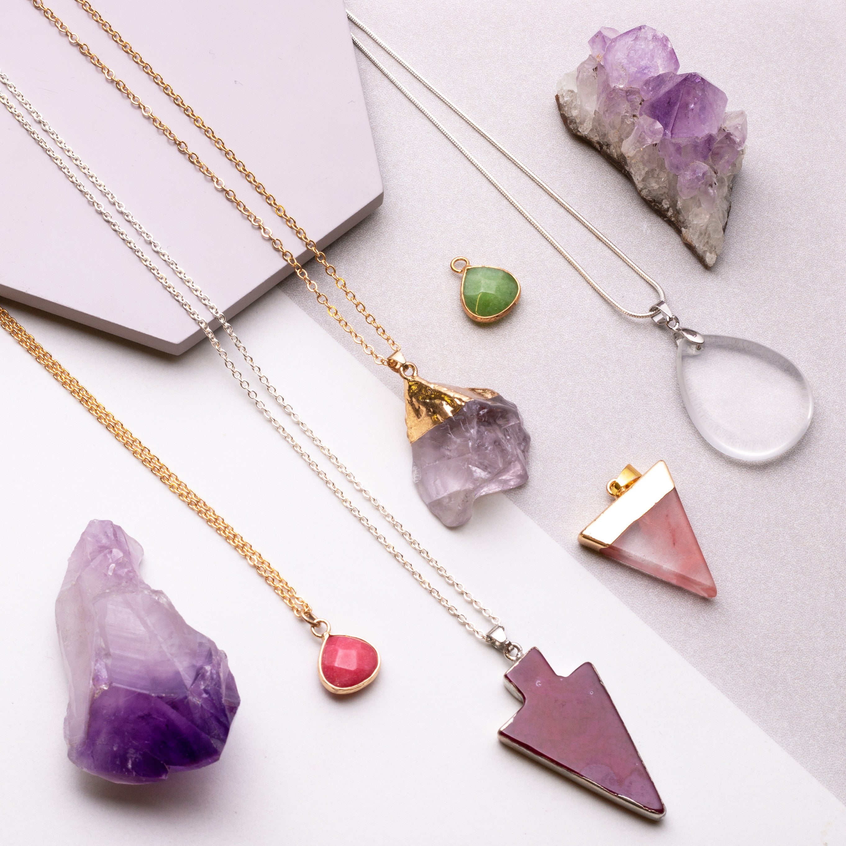 Ready To Wear Electroplated Gemstone Arrow Pendants