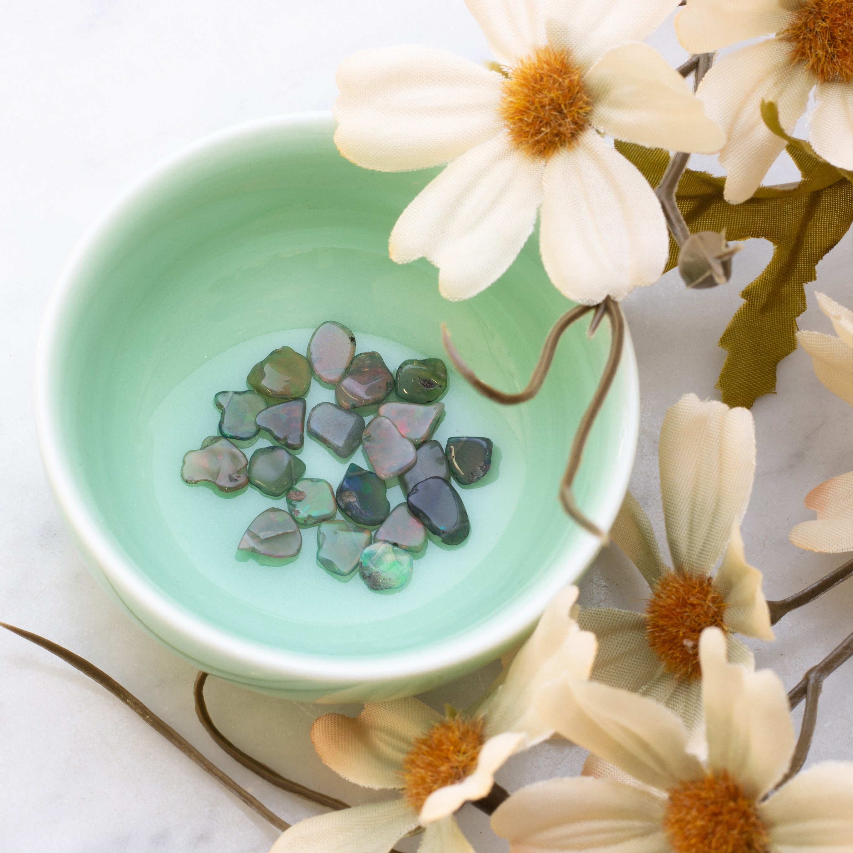 Rough Ethiopian Smoked Black Opal Slice Beads pk10