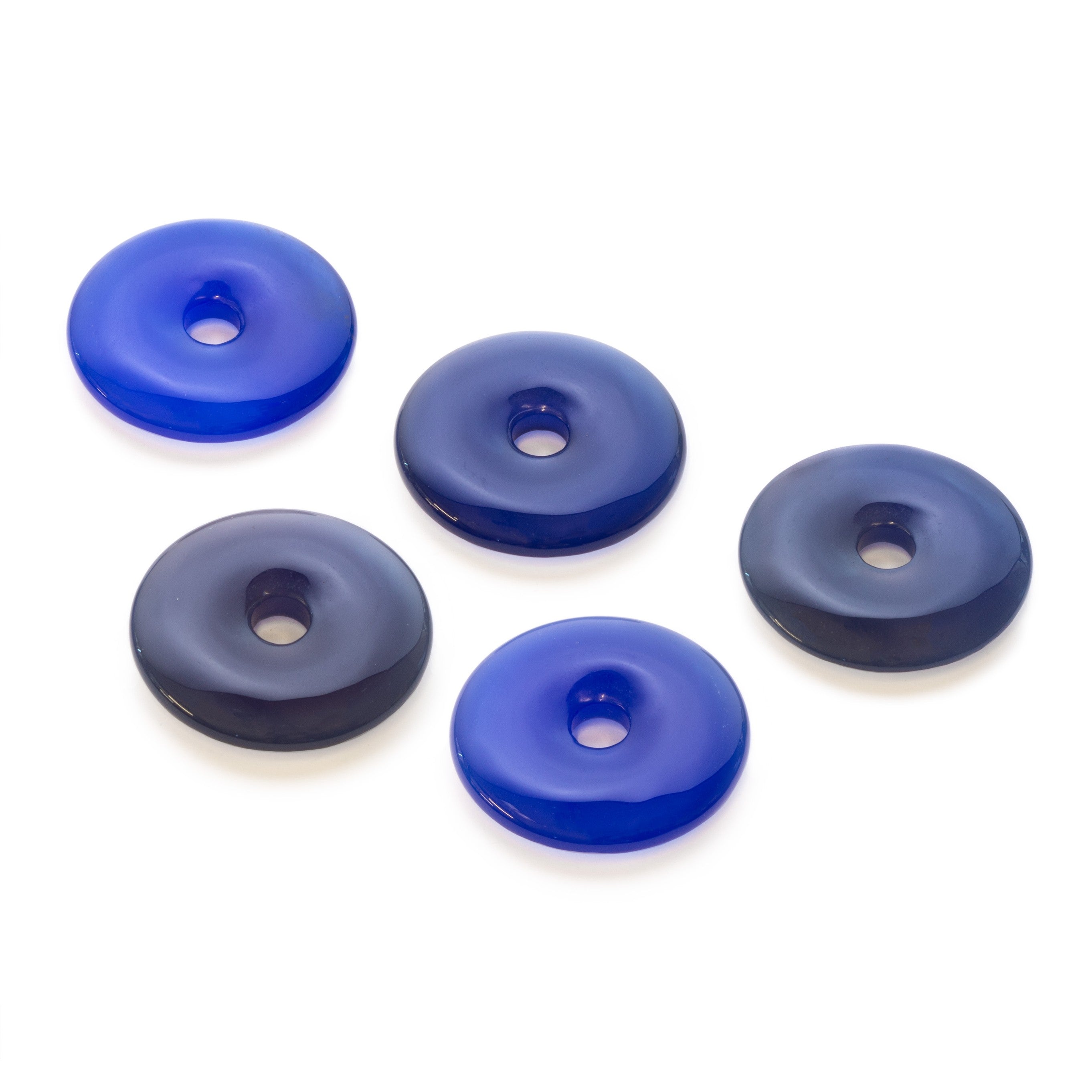 Blue Agate Gemstone Donut Approx 25mm