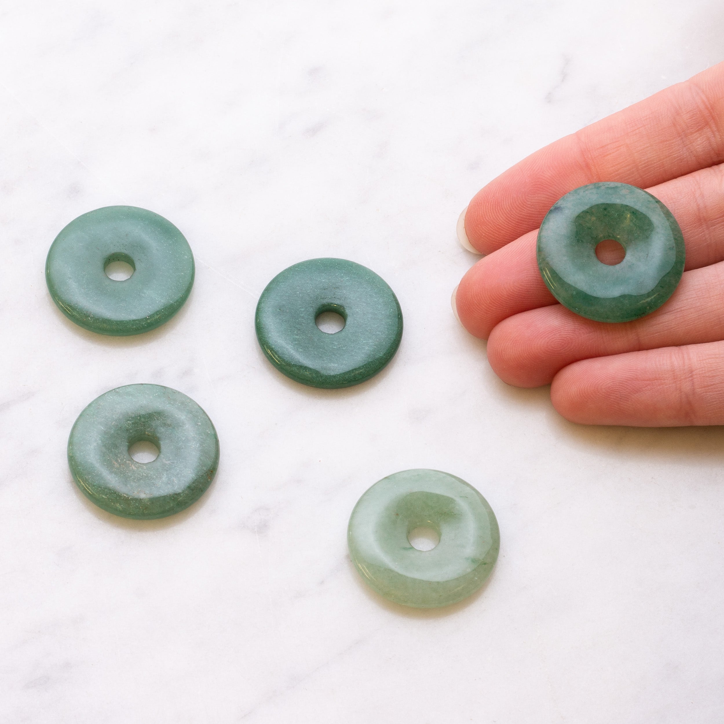 Green Aventurine Gemstone Donuts Approx 25mm
