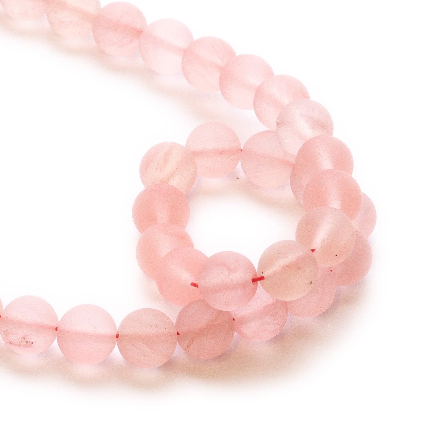 Frosted Cherry Quartz Round Beads