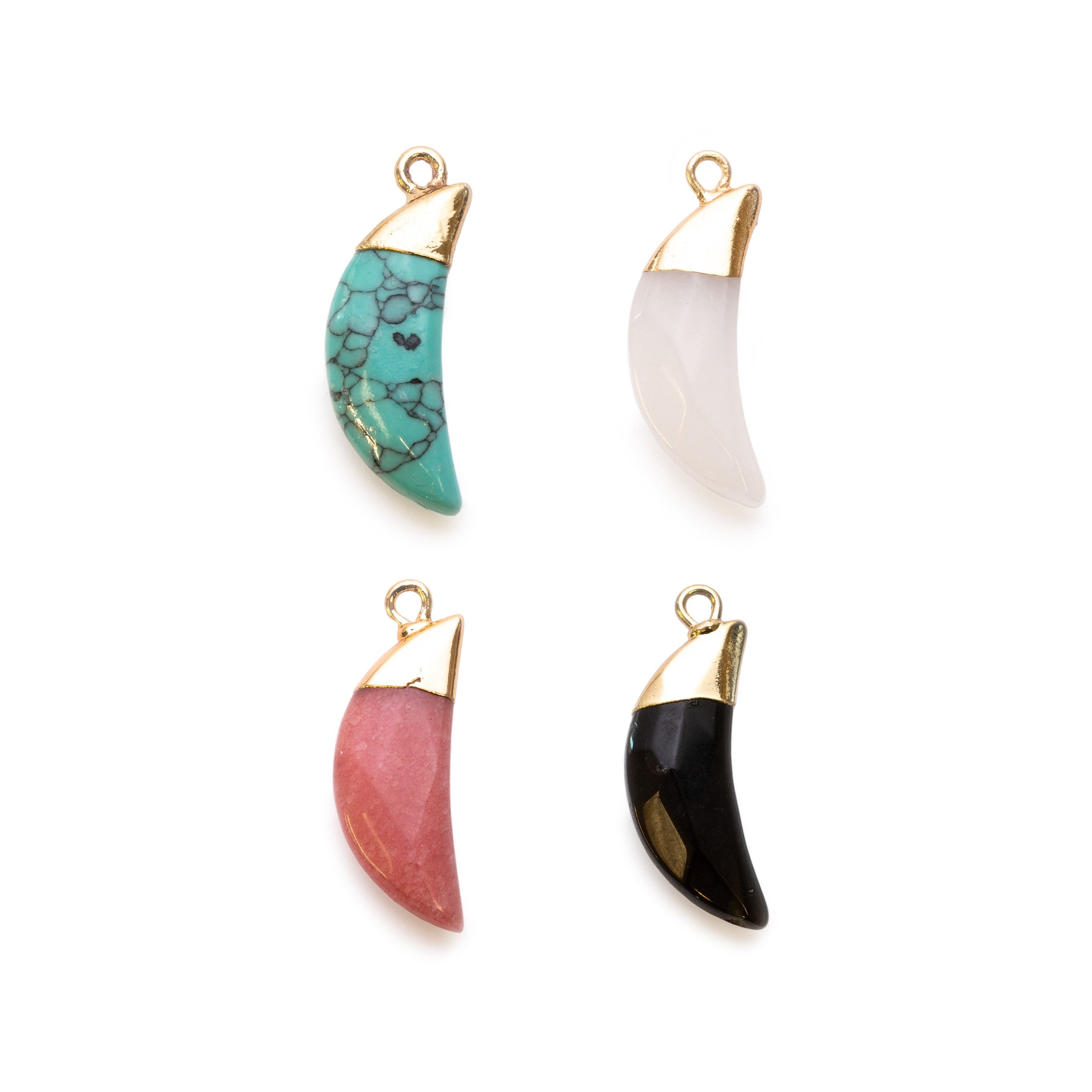 Ready To Wear Faceted Crescent Moon Pendants Approx 23x9mm