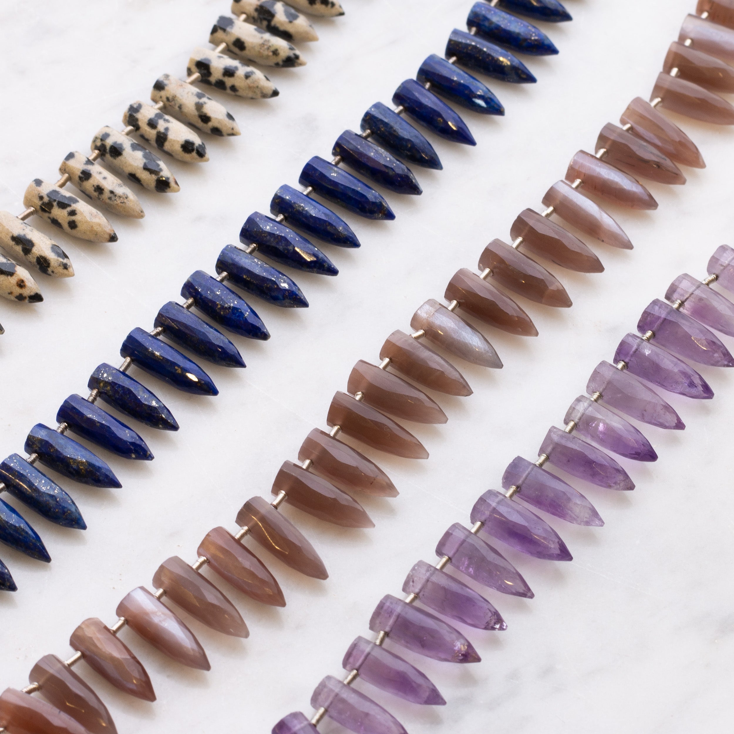 Chocolate Moonstone Faceted Bullet Shaped Beads Approx 15x5mm