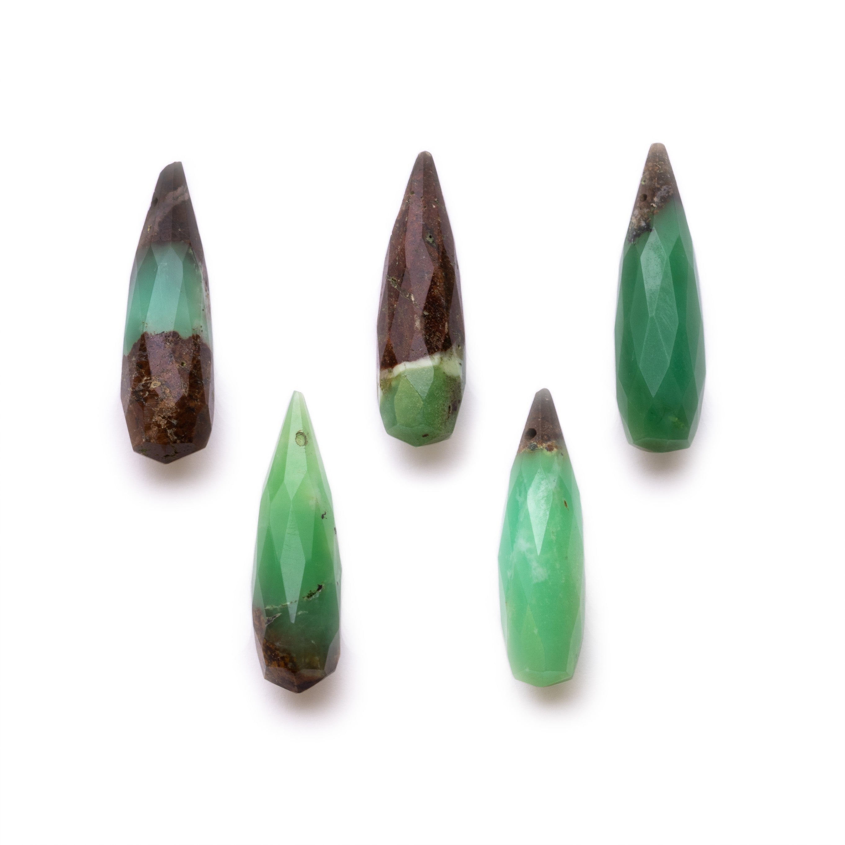 Chrysoprase Faceted Teardrop Focal Beads Approx 22x6.5mm