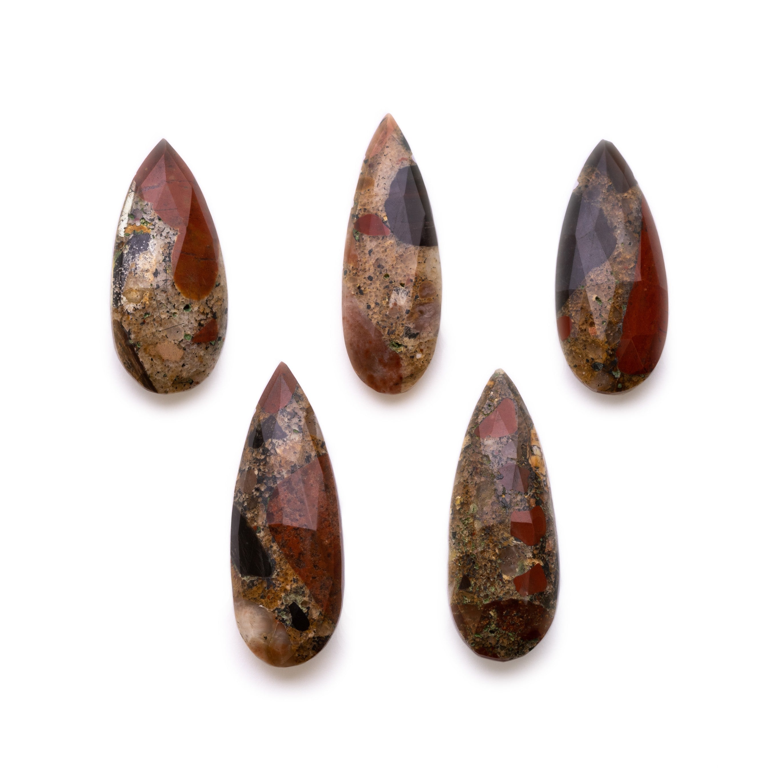 Spotted Chalcedony Faceted Teardrop Focal Beads From Approx 24x10mm