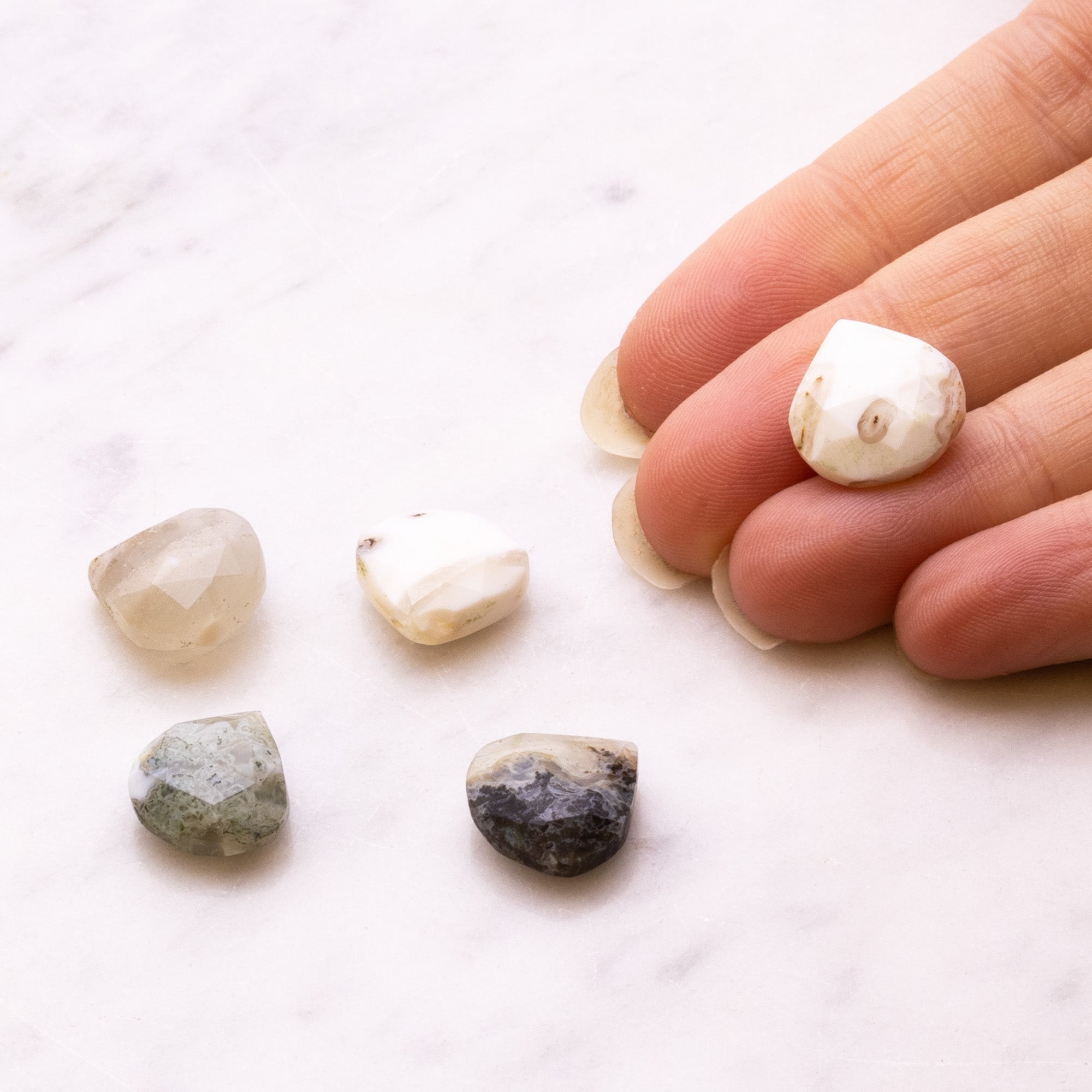 Tree Agate Faceted Heart Briolette Beads From Approx 12mm