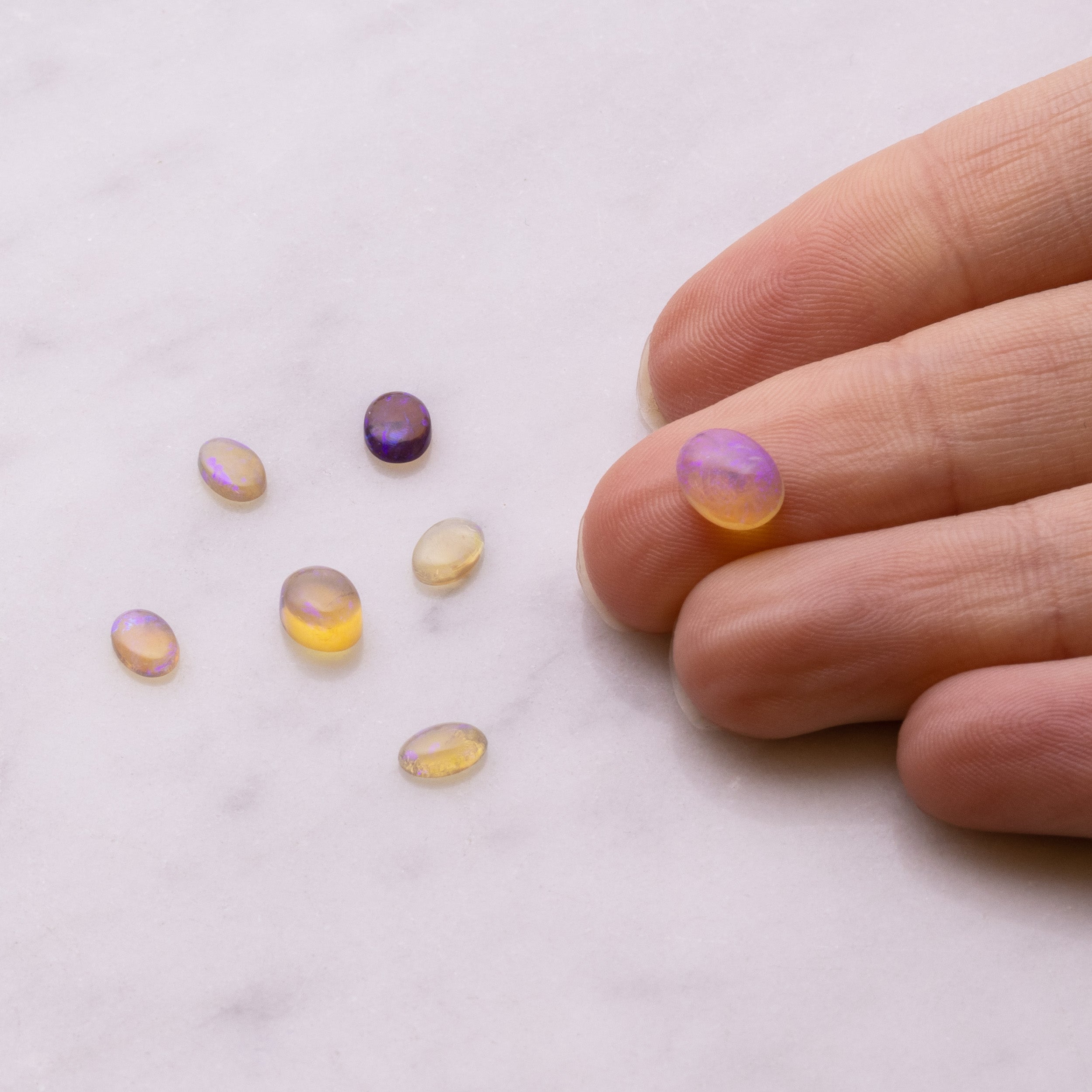 Australian Lightning Ridge Opals Cabochons Ultraviolet