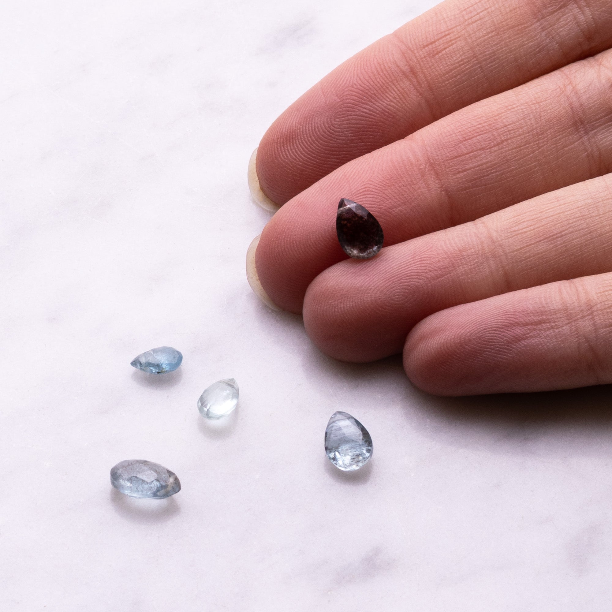 Moss Aquamarine Faceted Teardrop Briolette Beads