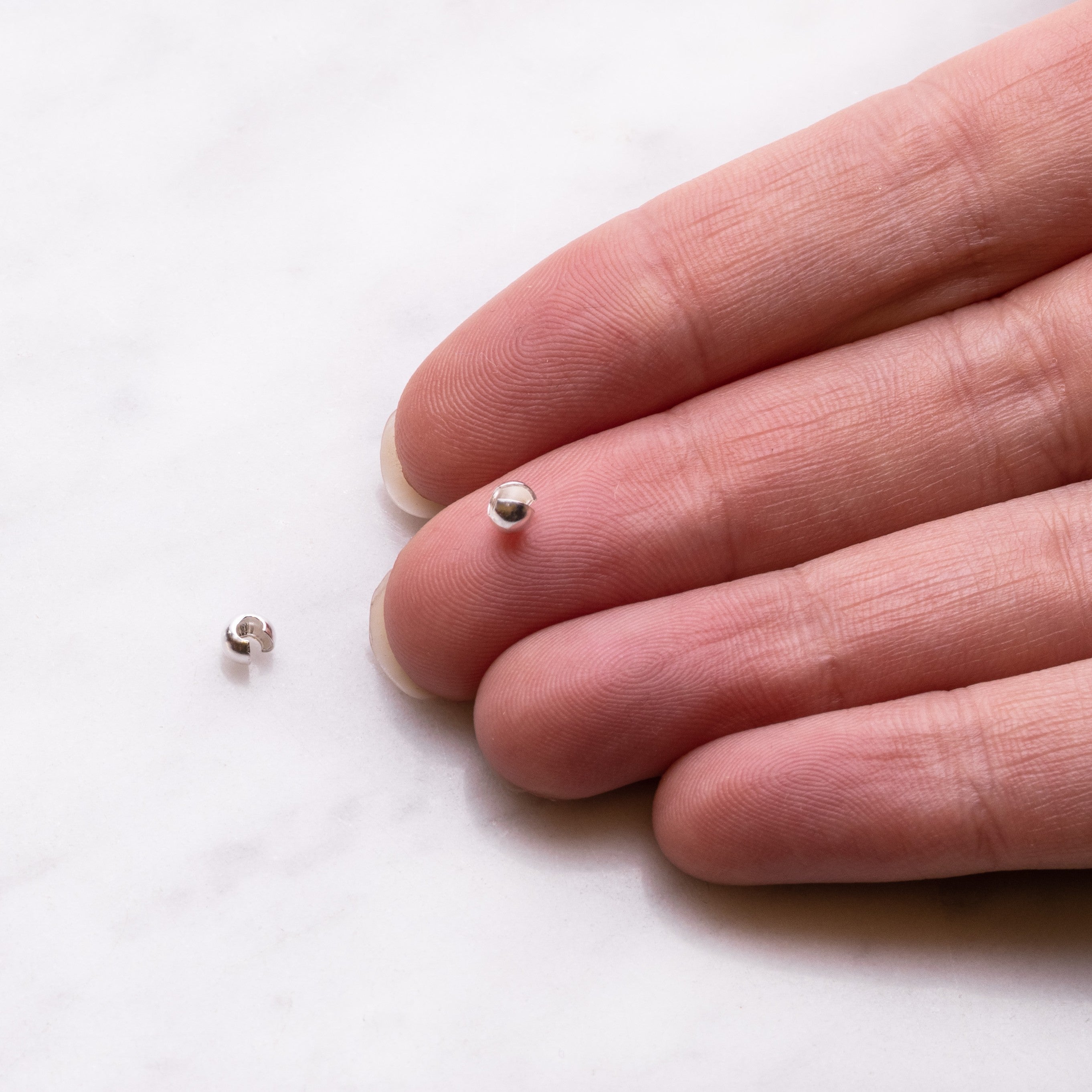 Sterling Silver 3mm Crimp Covers Pair