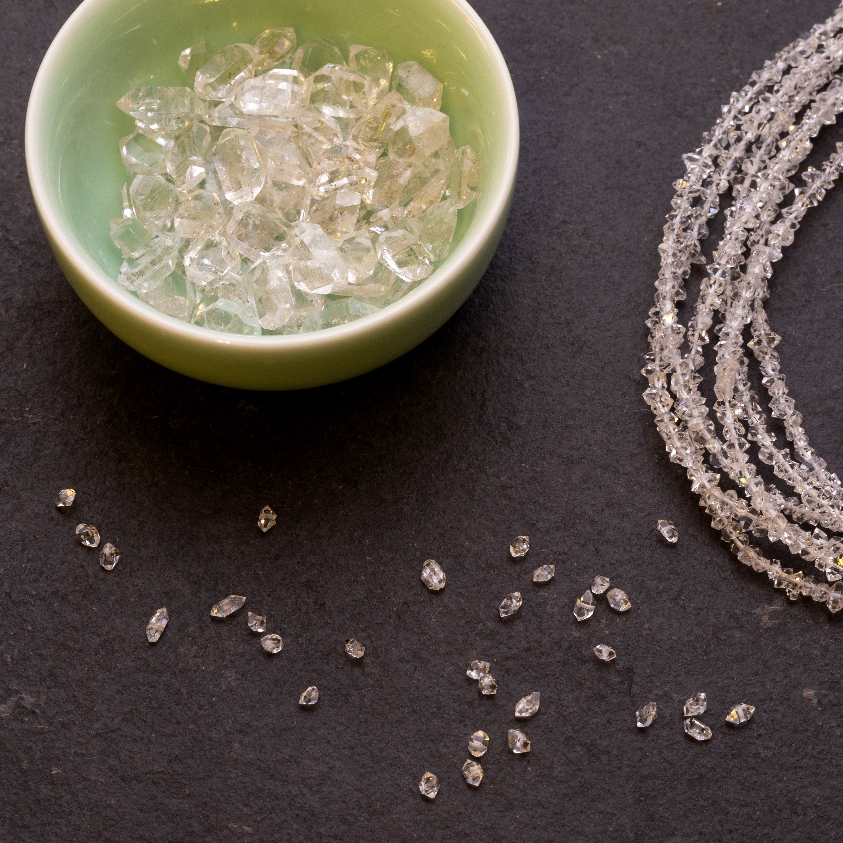 Herkimer Diamond Quartz Beads Approx 2.5mm