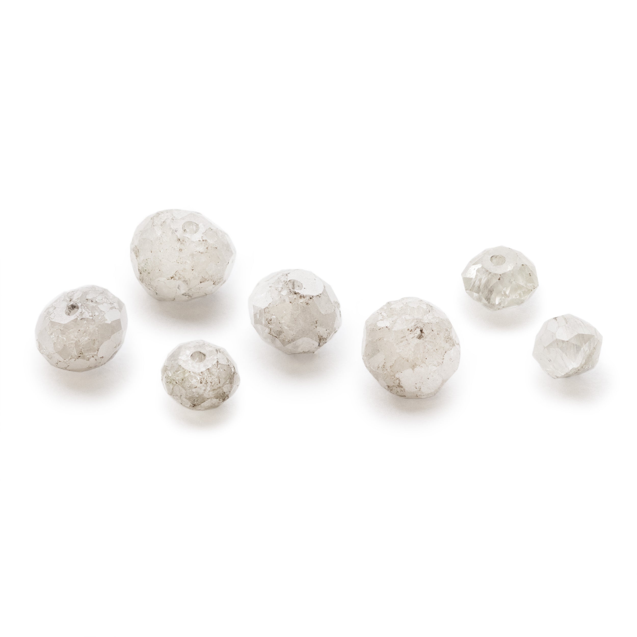 White Diamond Faceted Rondelle Beads