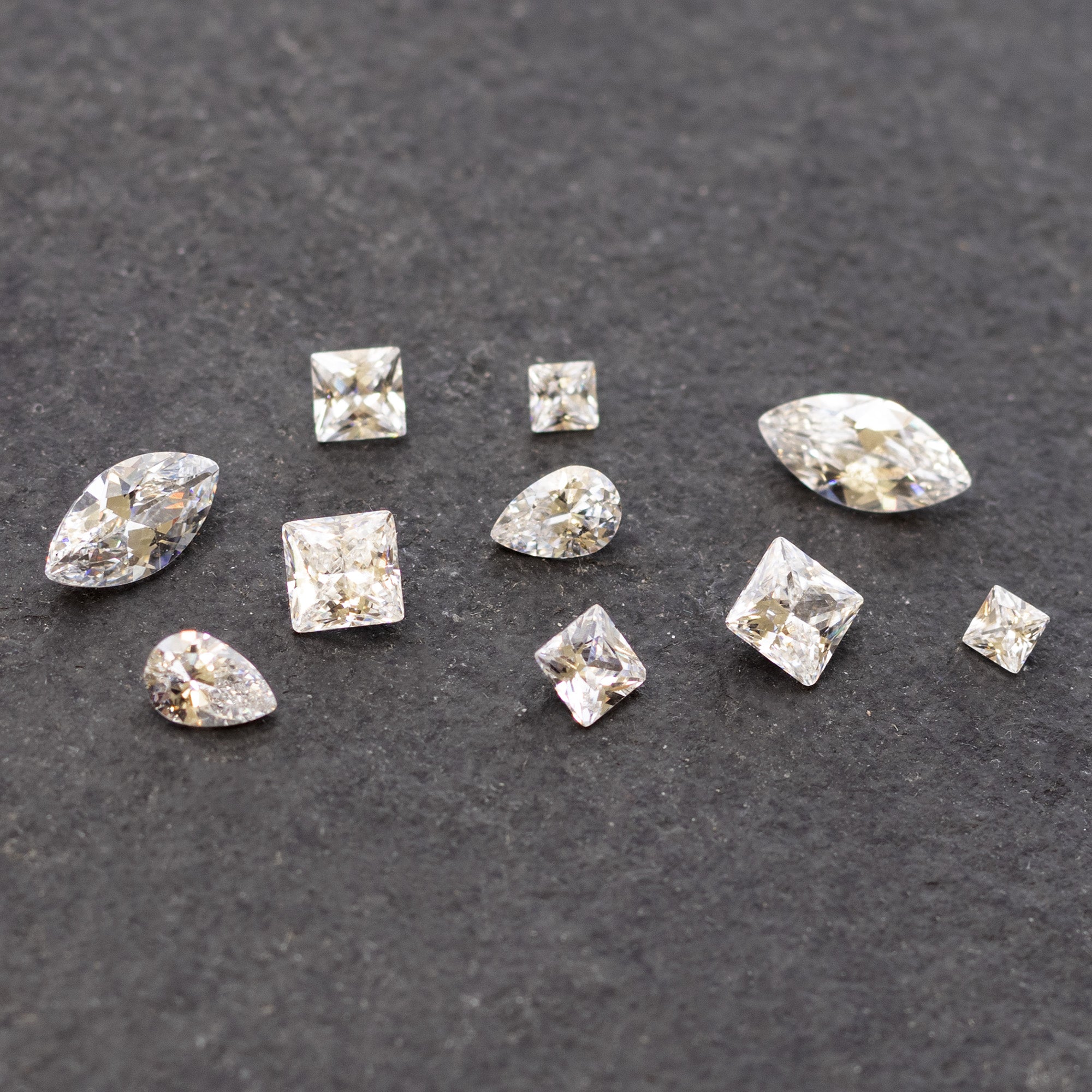Assorted White Cubic Zirconia Faceted Stone Packs