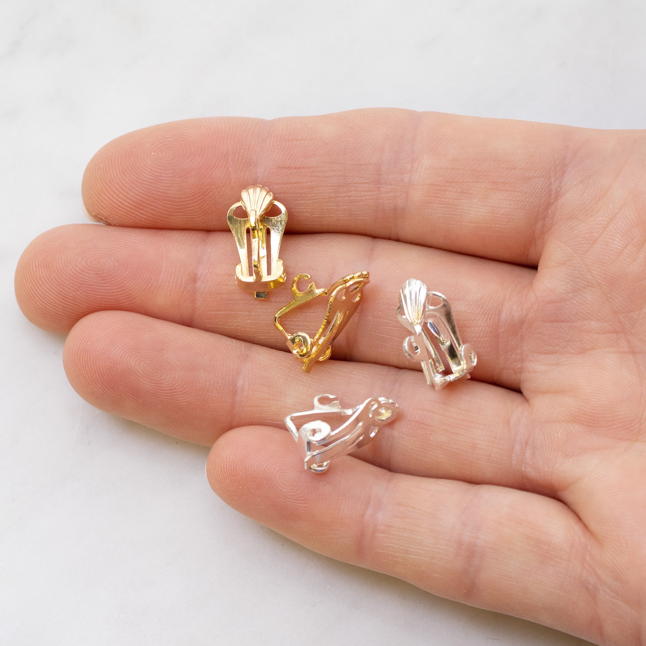 Plated Clip On Earrings With Loop Pair