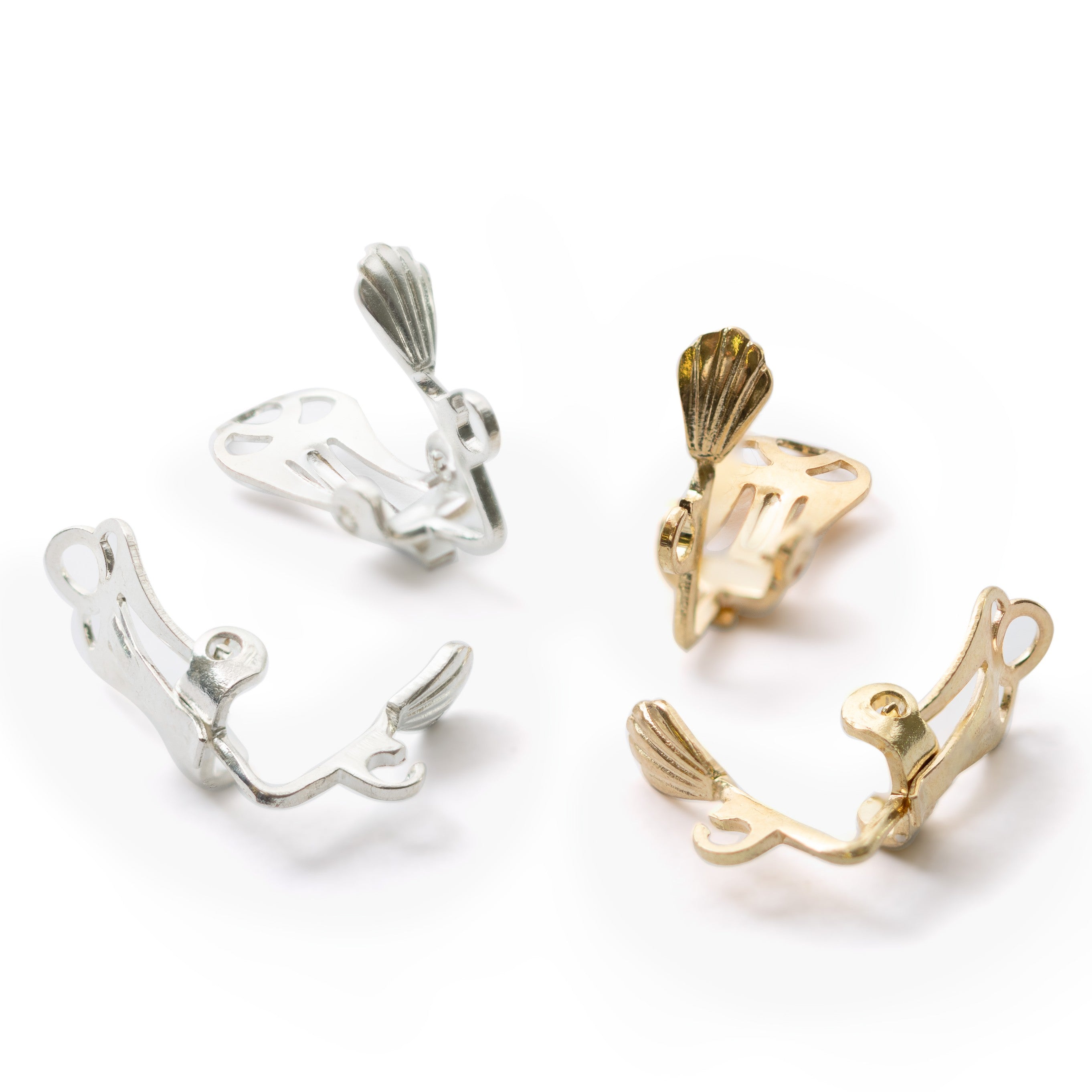 Plated Clip On Earrings With Loop Pair