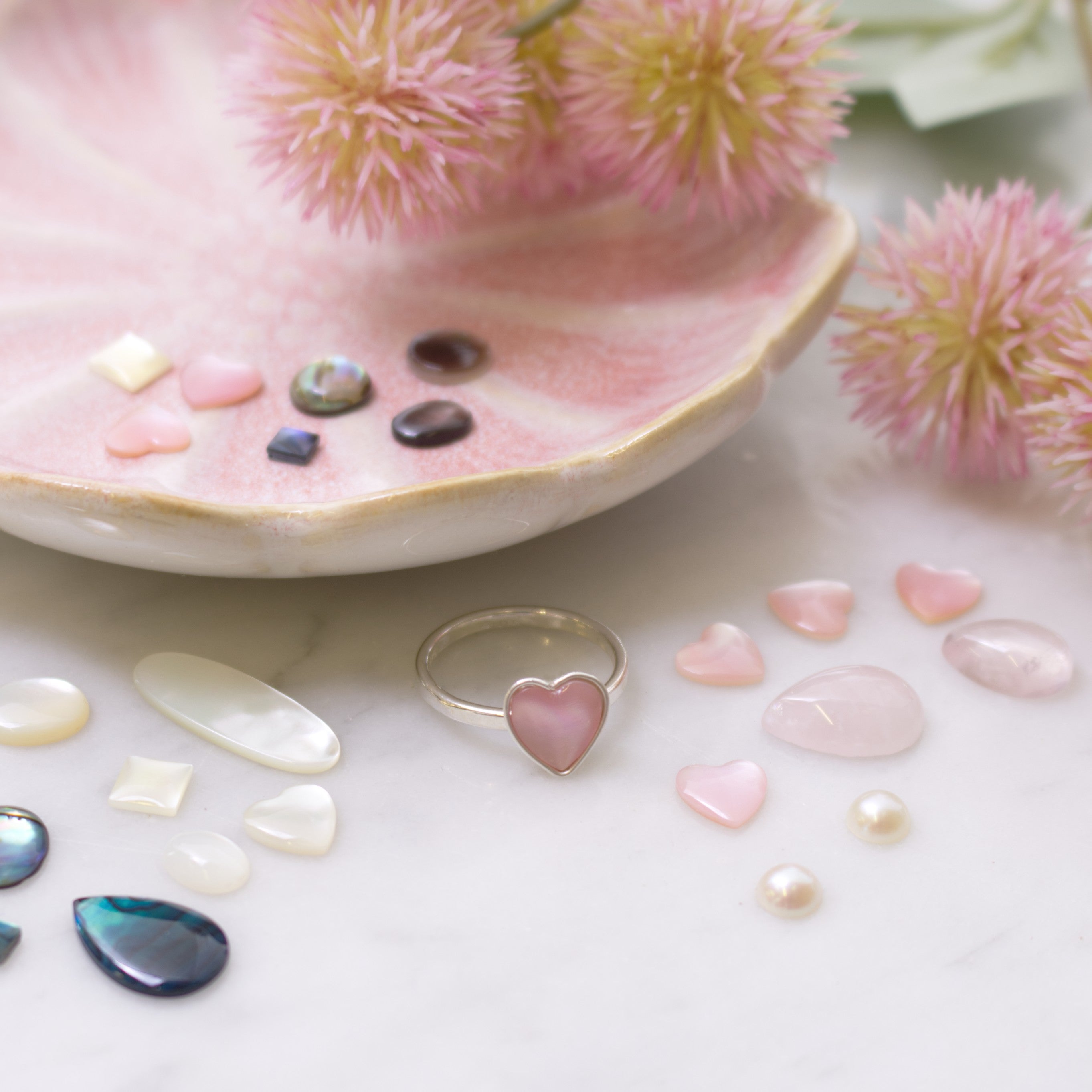 Pink Mother Of Pearl Cabochons