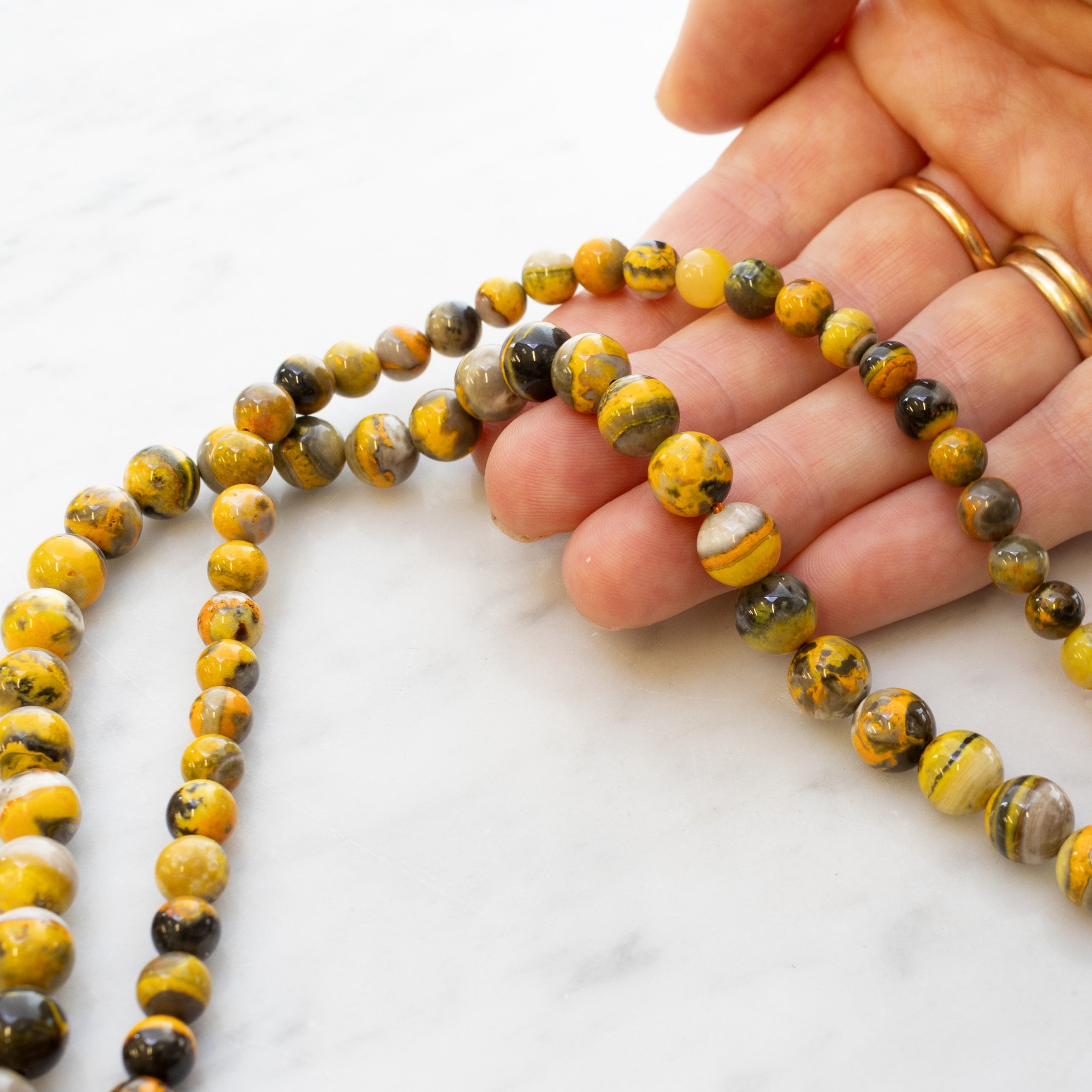 Bumblebee Jasper Round Beads