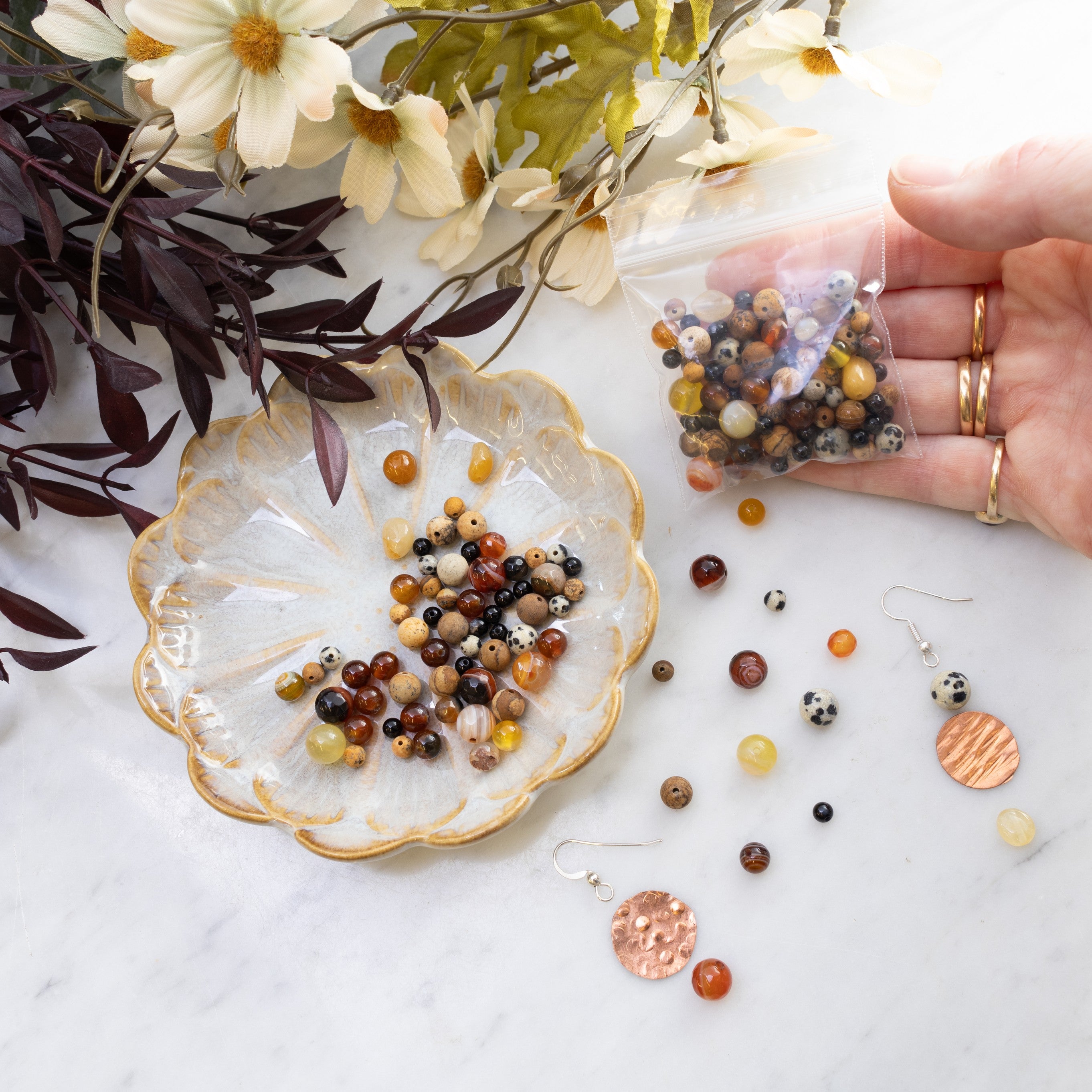 Cornish Sunset Gemstone Bead Pack Approx 25g