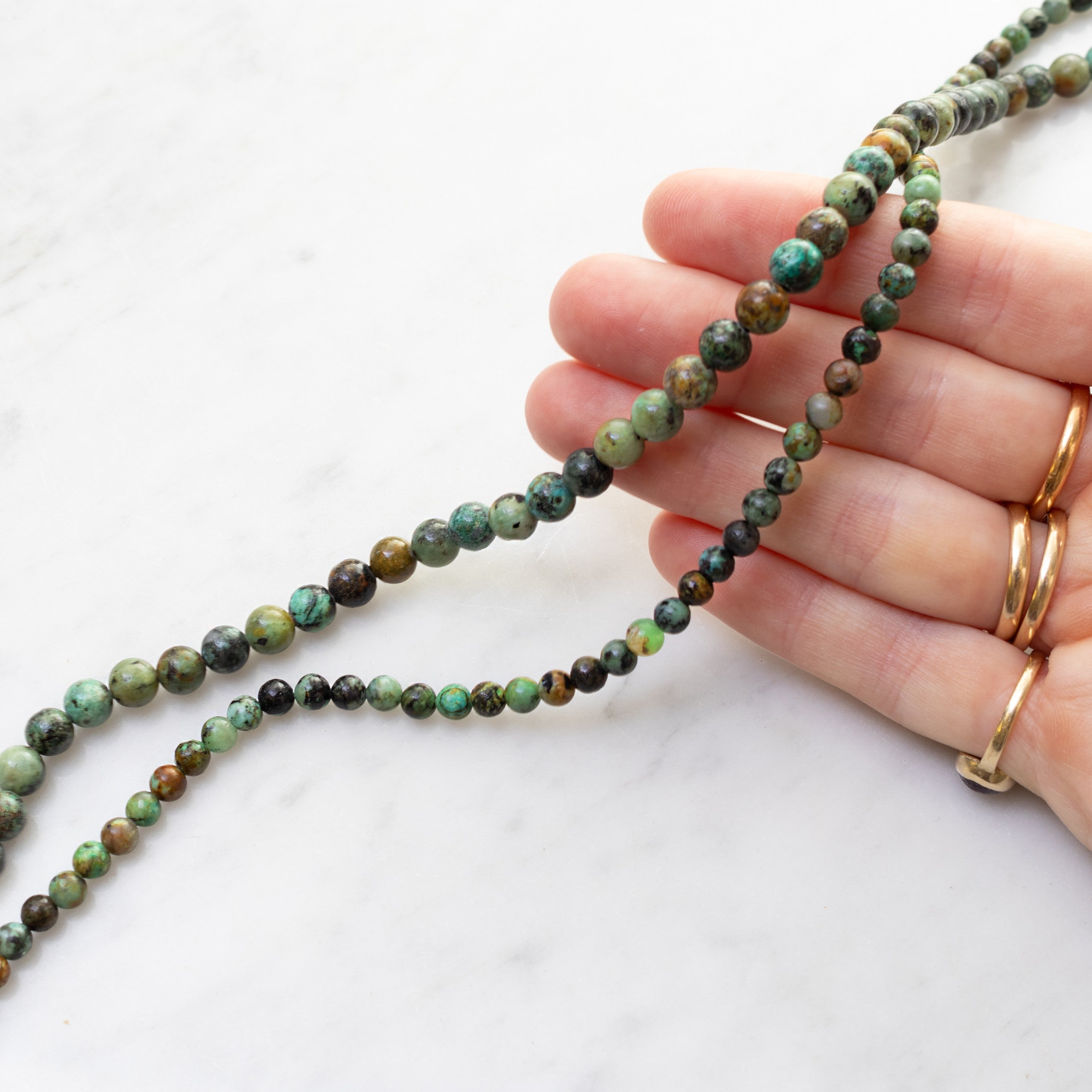 African Turquoise Round Beads