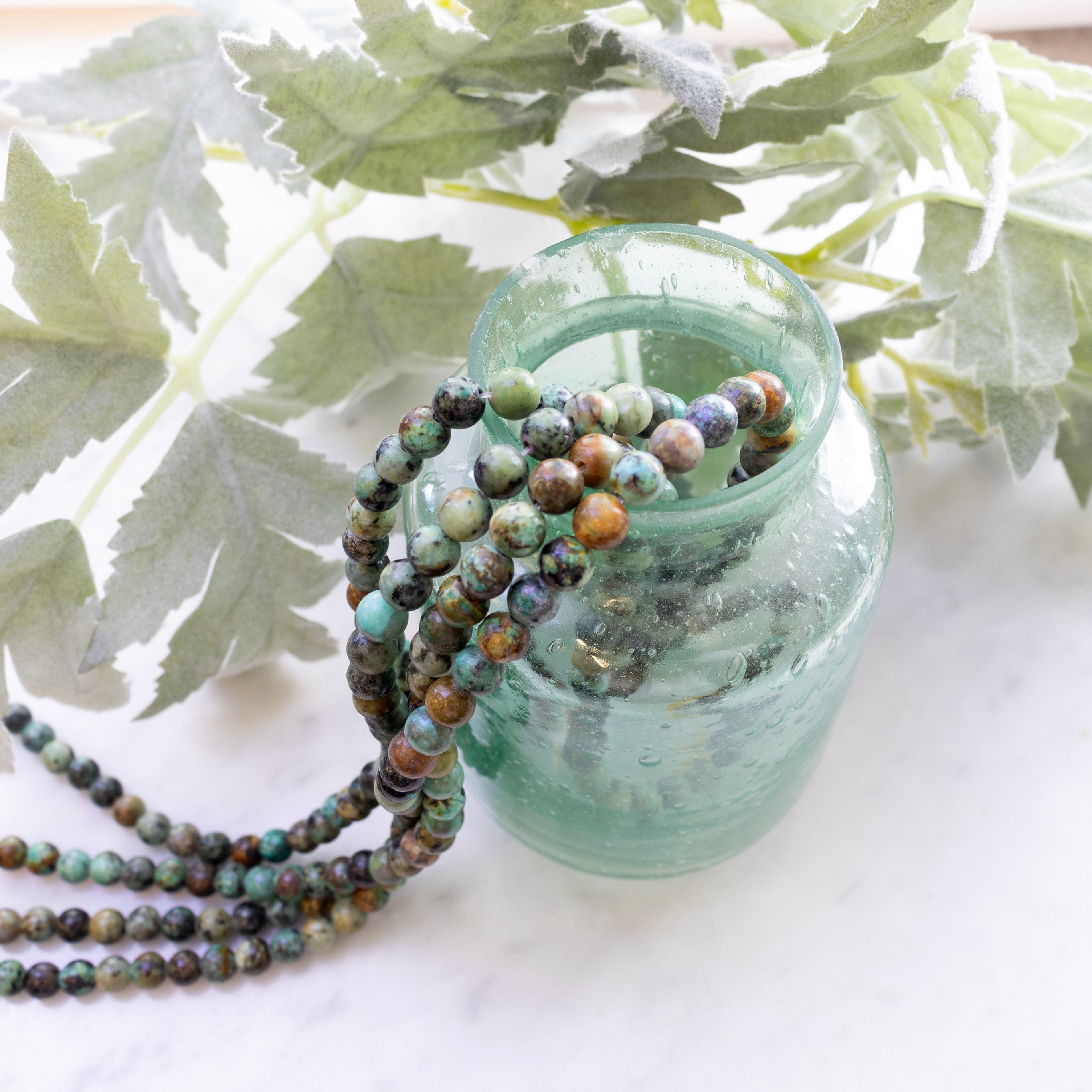 African Turquoise Round Beads