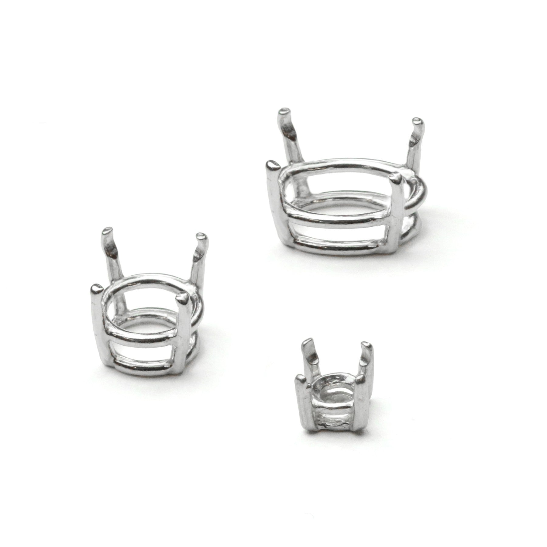 Sterling Silver Pre-Notched Settings For Faceted Stones