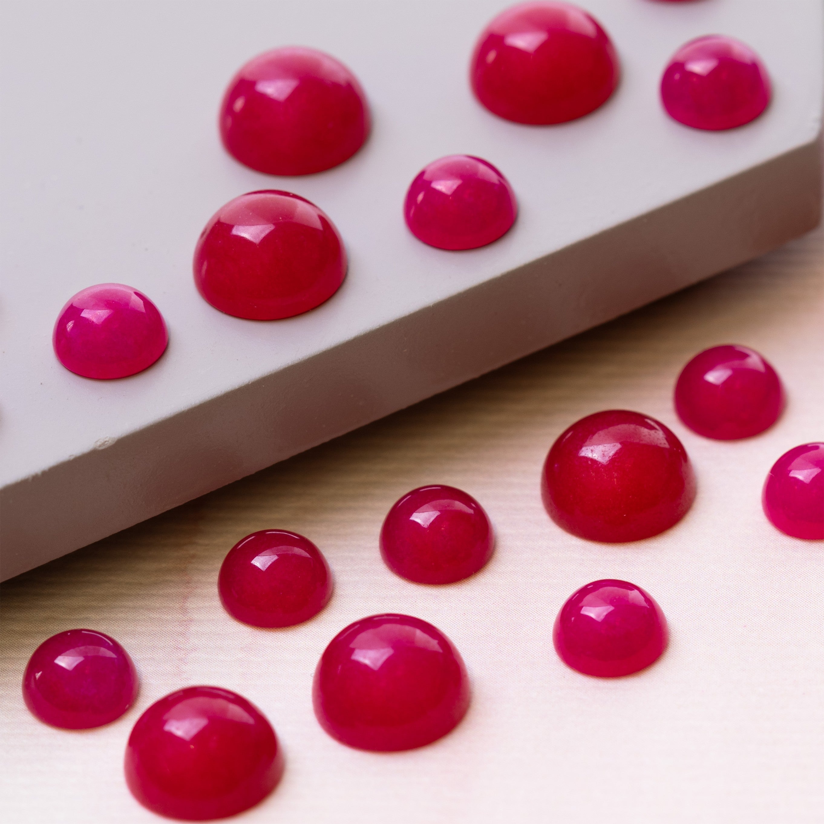 Fuchsia Pink Jade Cabochons