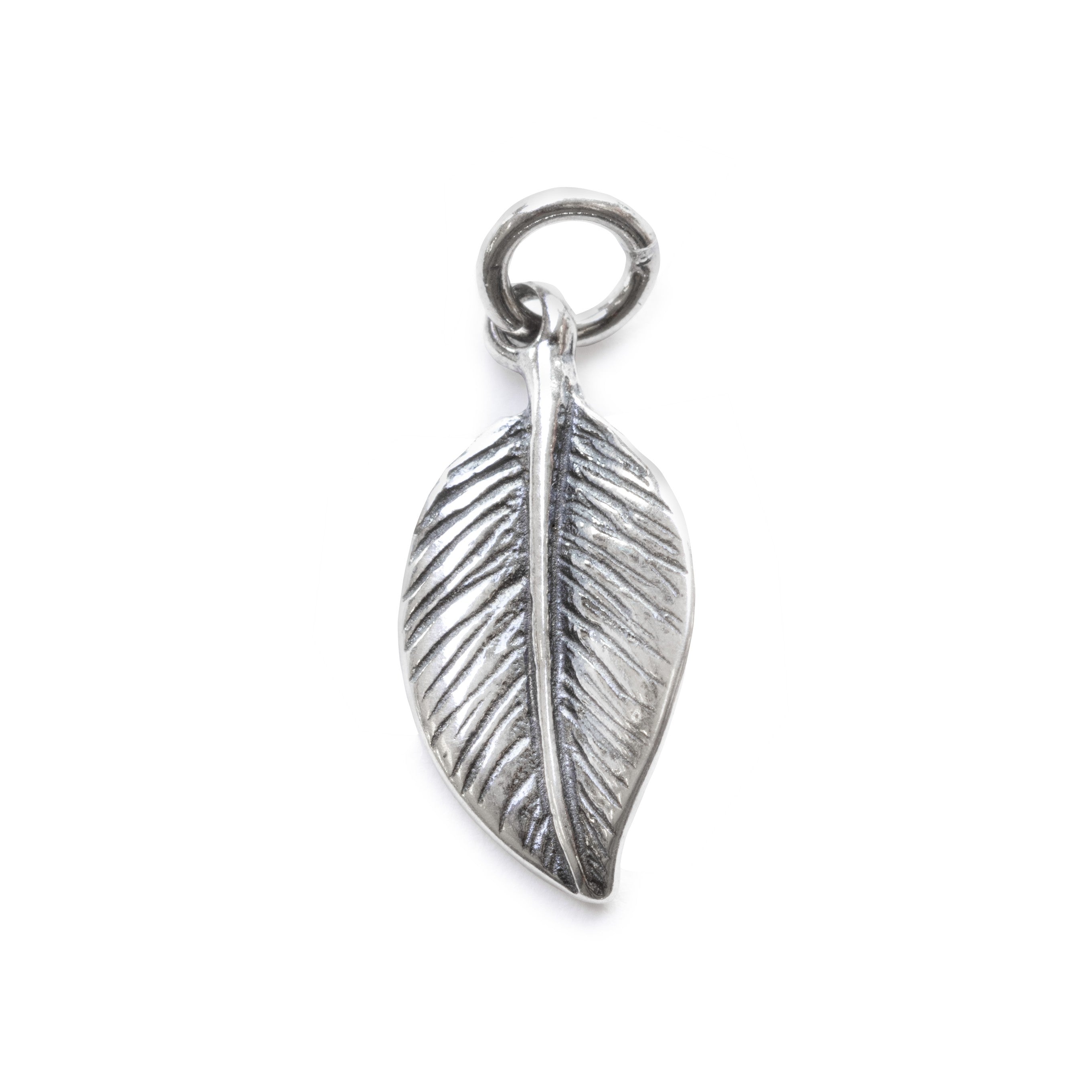 Silver Plated Antiqued Leaf Charm