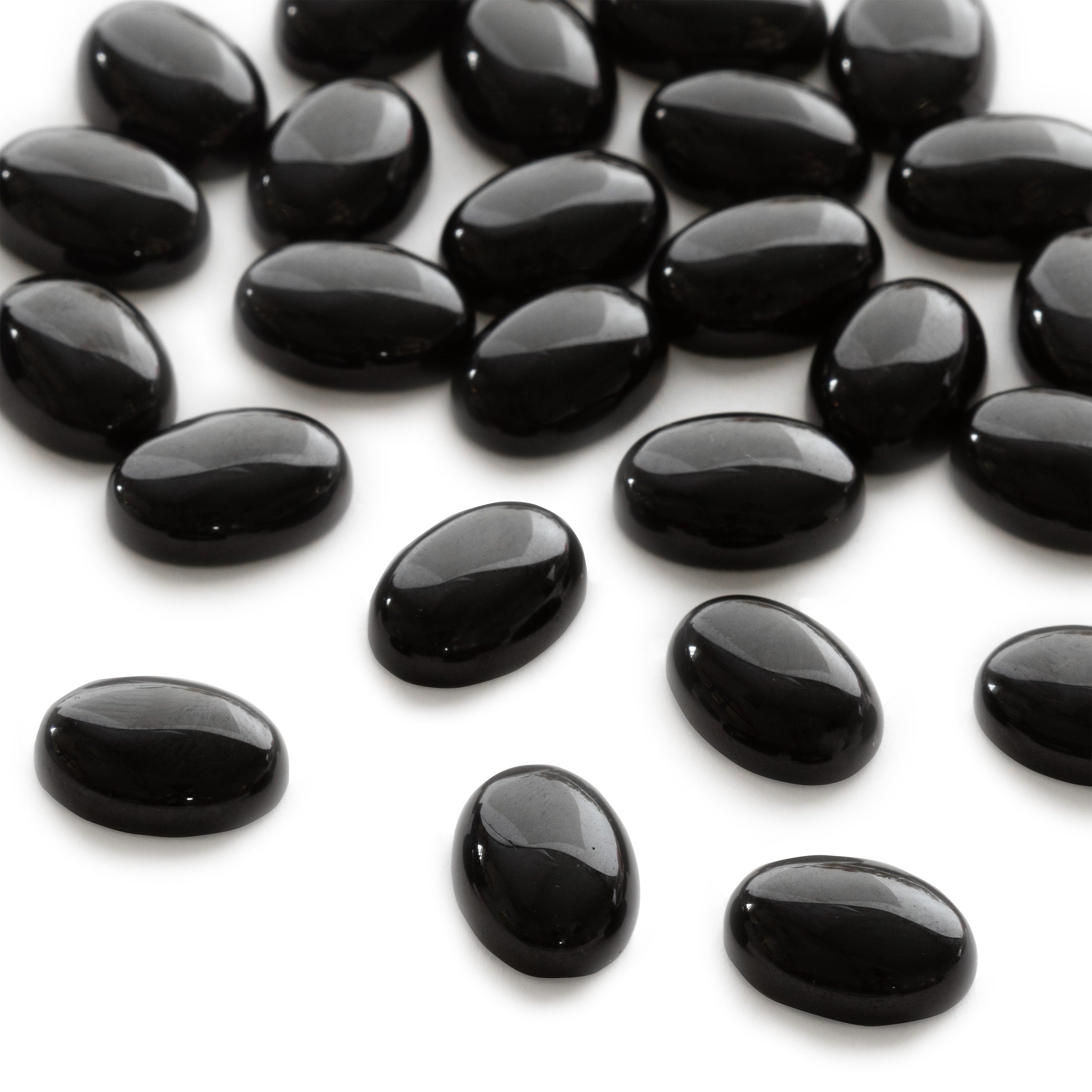 Black Spinel Cabochons 14x10mm Oval