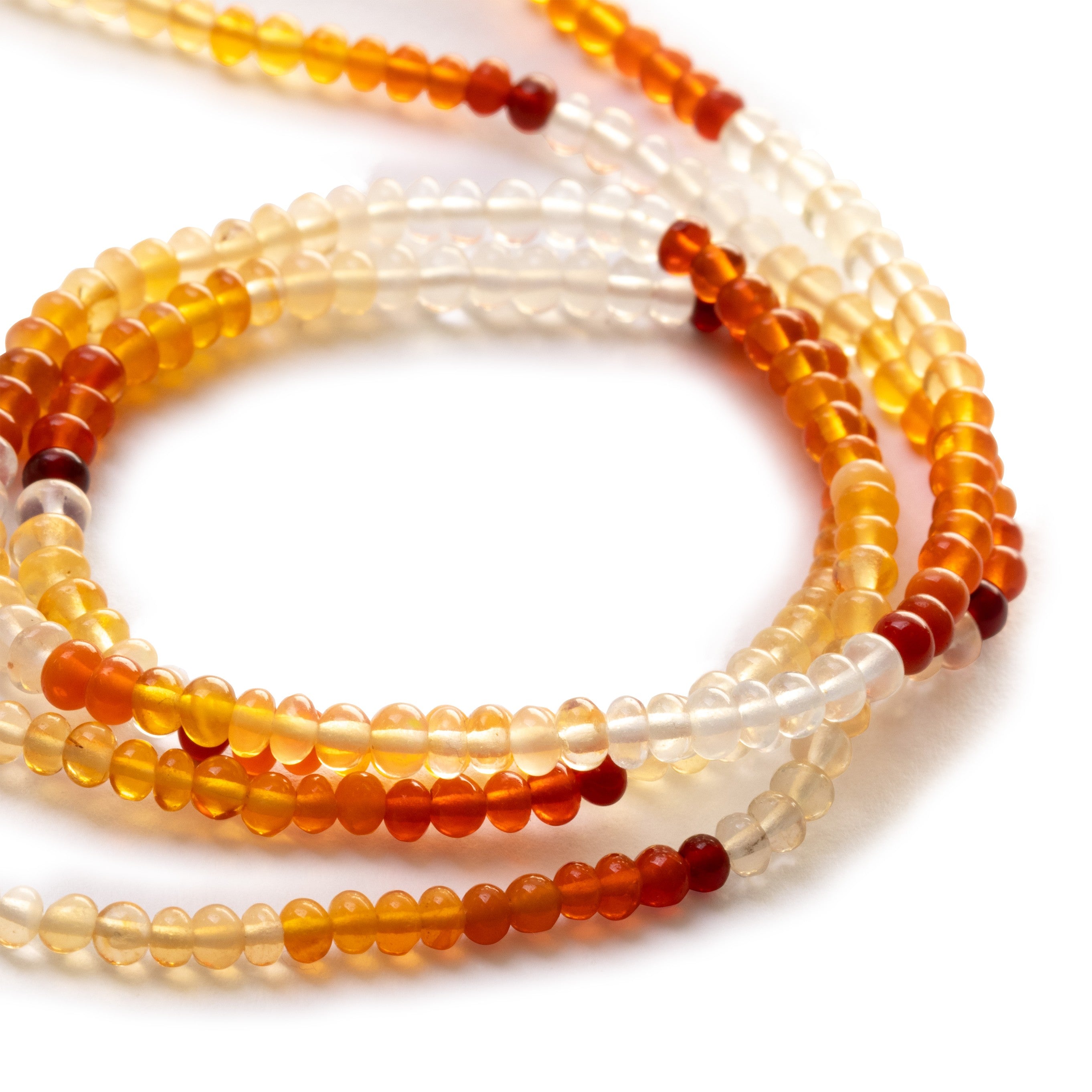 Mexican Fire Opal Smooth Rondelle Beads Approx 2.5 x 2mm