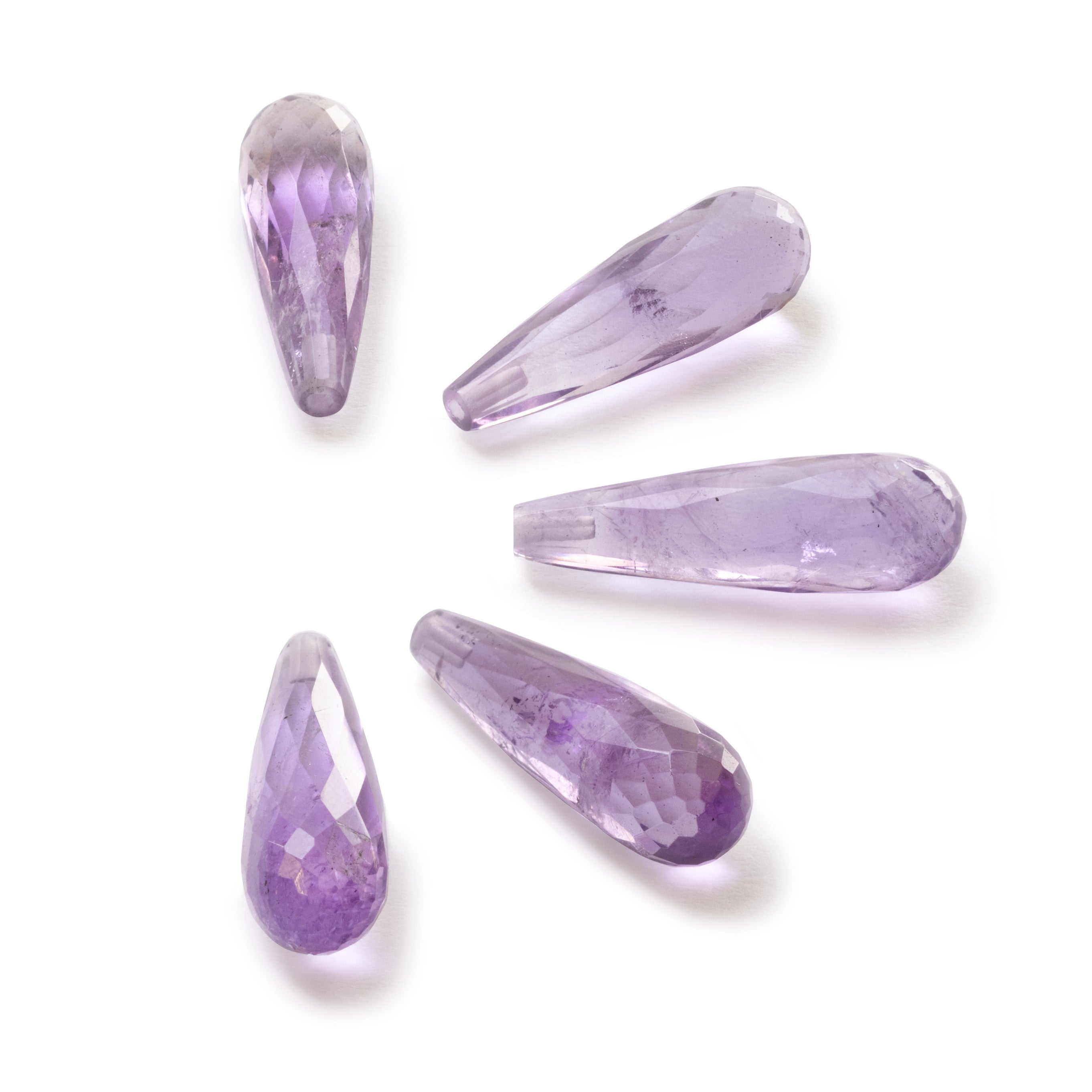 Amethyst Top Drilled Faceted Teardrop Gemstone Bead Approx 22x7mm