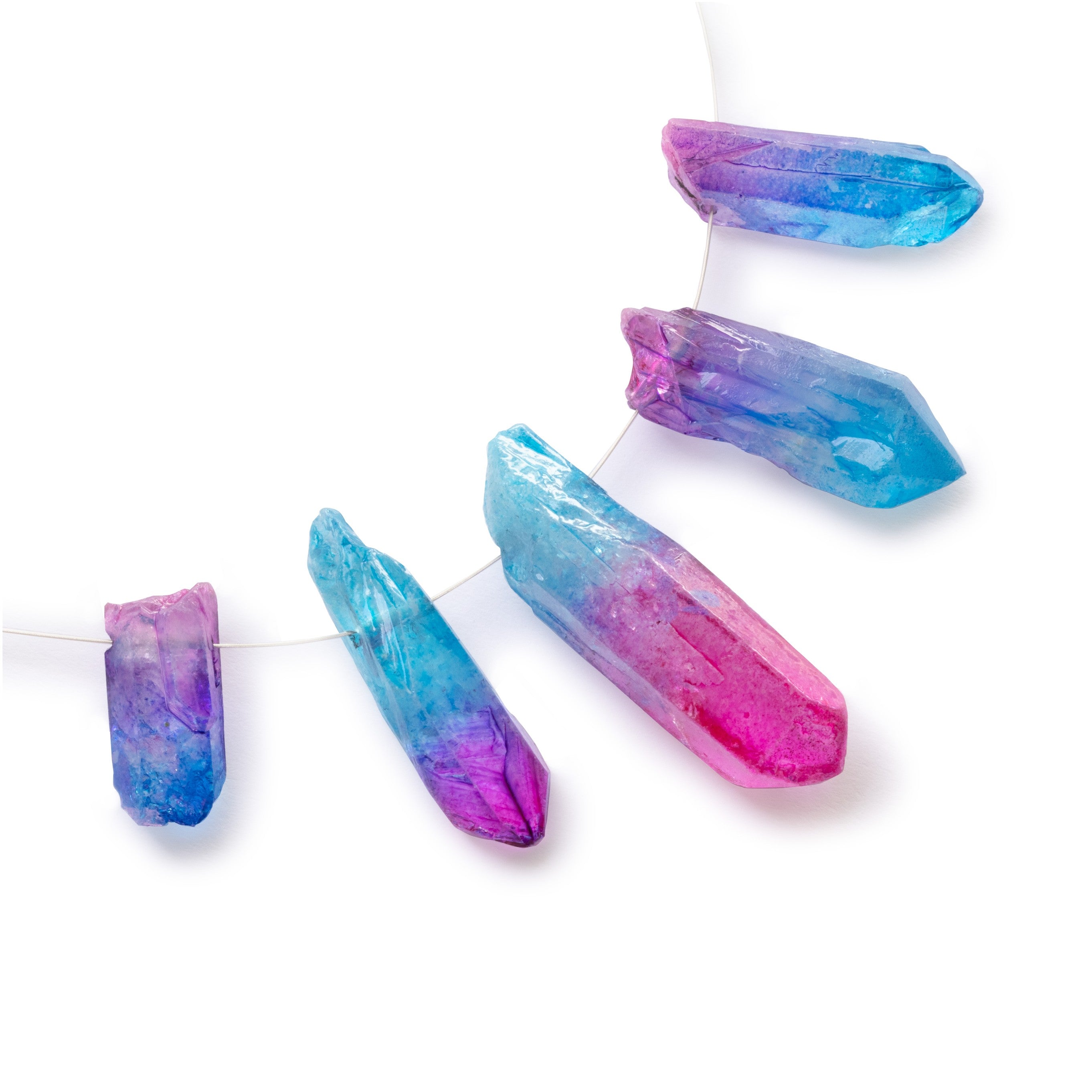 Mystic Mermaid Quartz Crystal Point Beads pk10