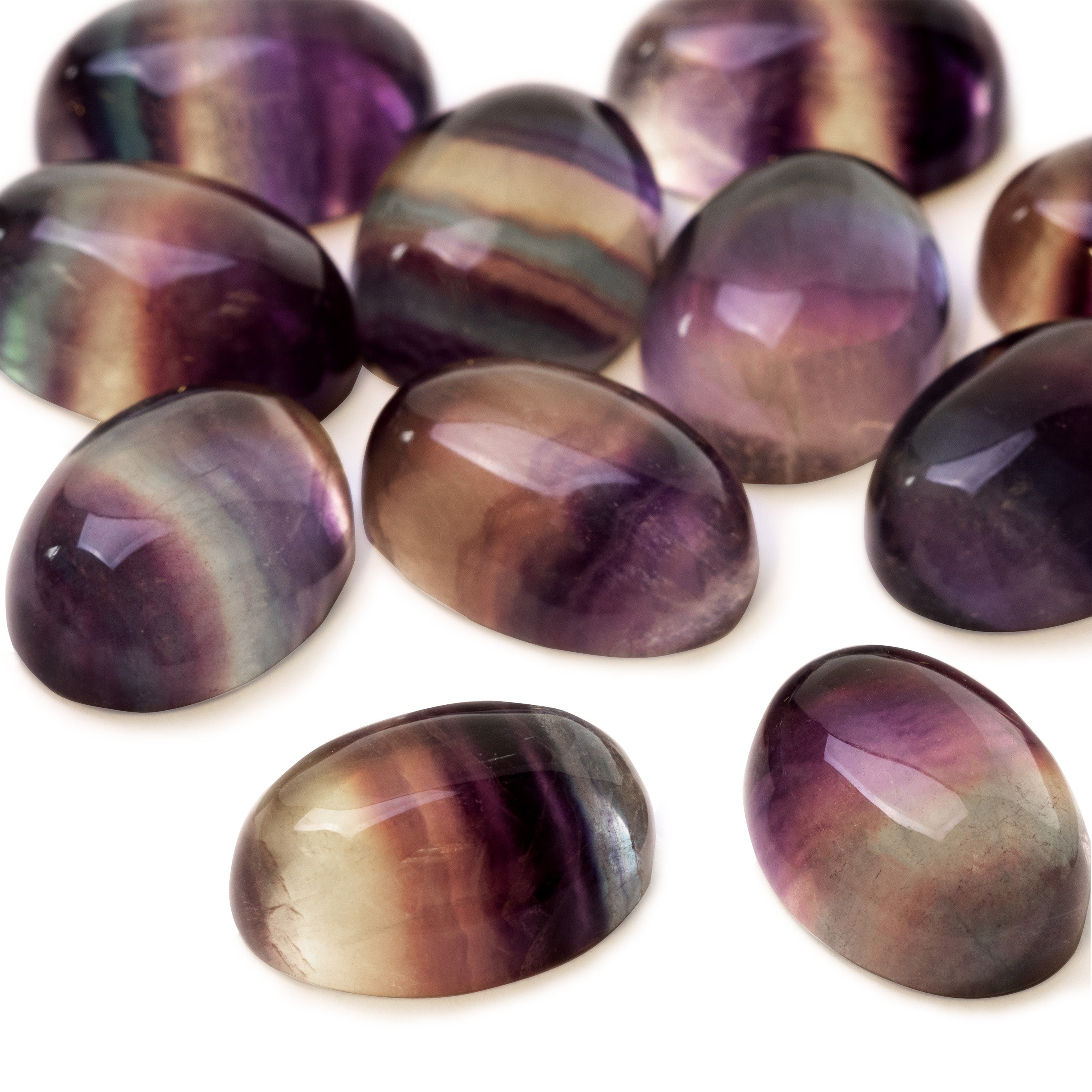 Purple Fluorite Cabochons 18x13mm Oval