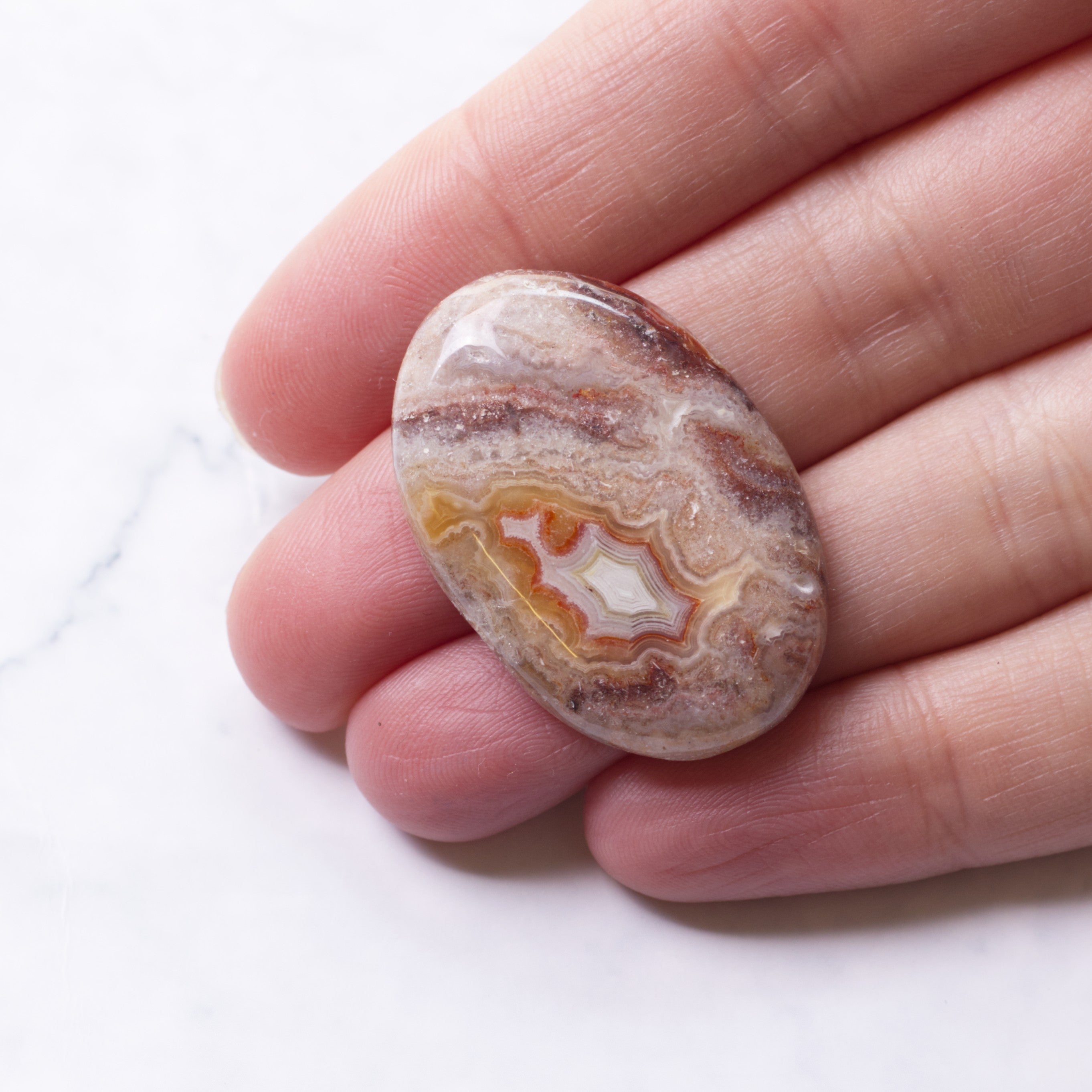 Crazy Lace Agate Freeform Cabochon Approx 34x23mm