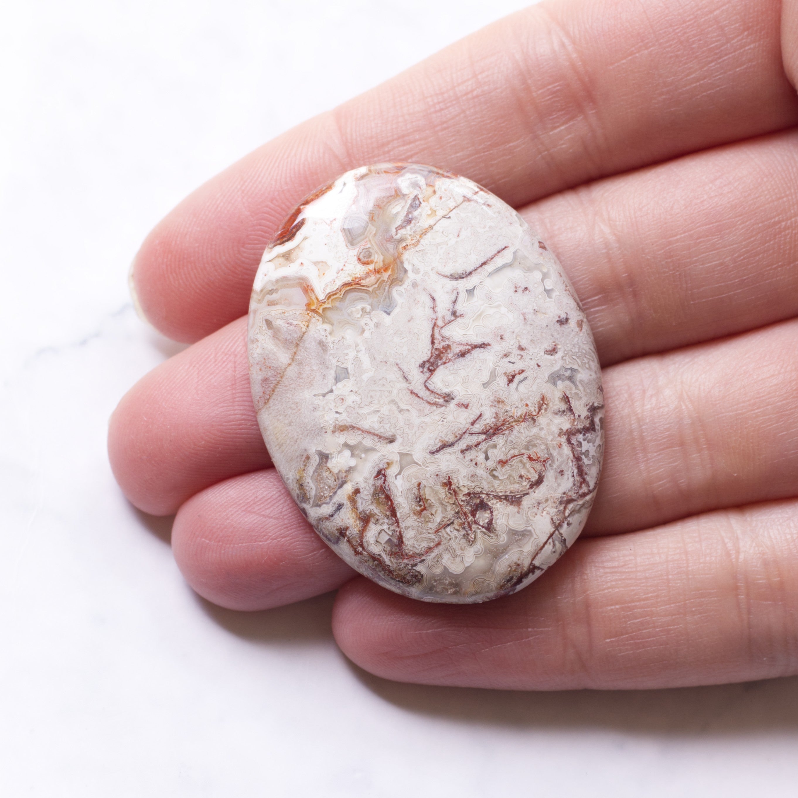 Crazy Lace Agate Freeform Cabochon Approx 41.5x32mm