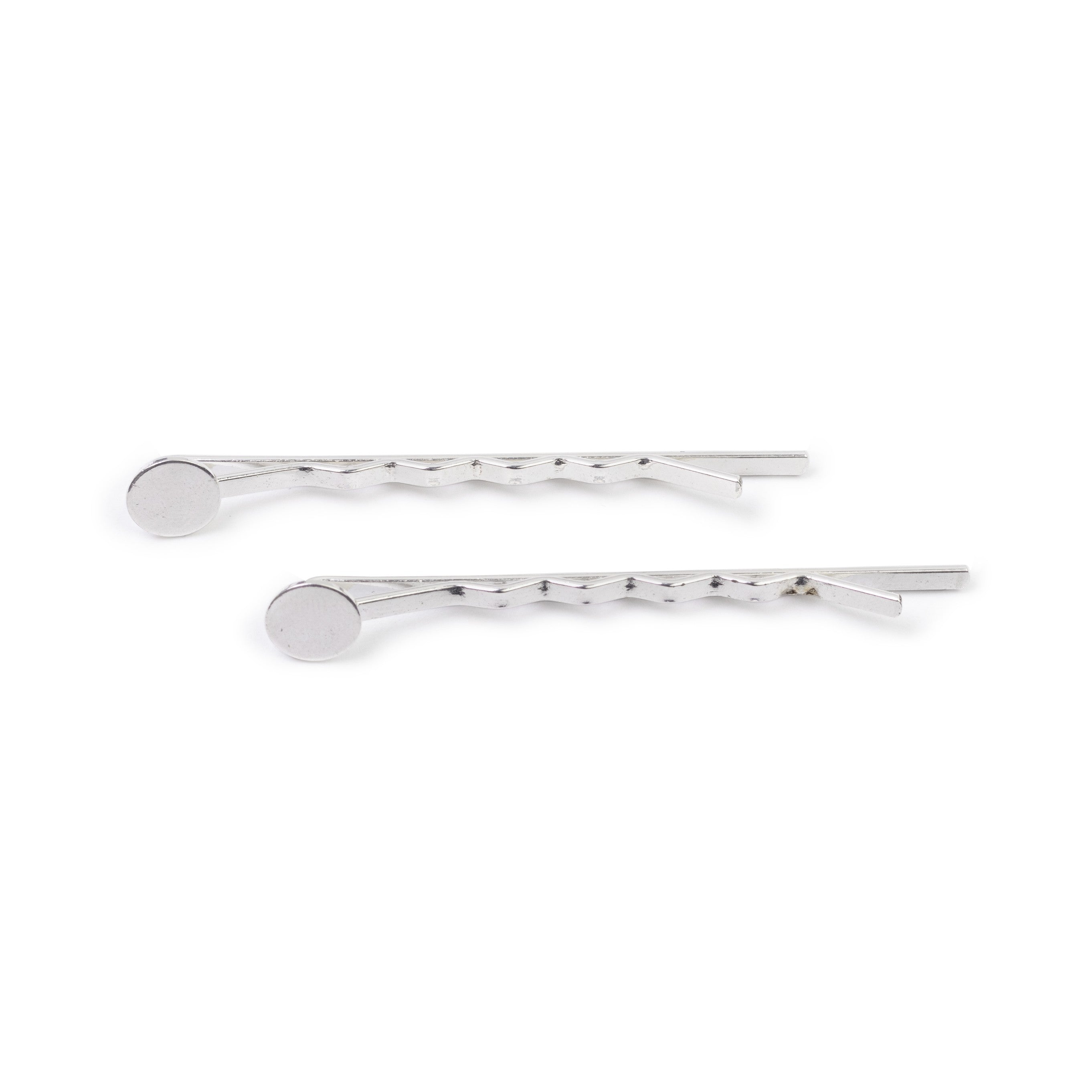 Silver Plated Hairgrip With 7mm Flat Pad