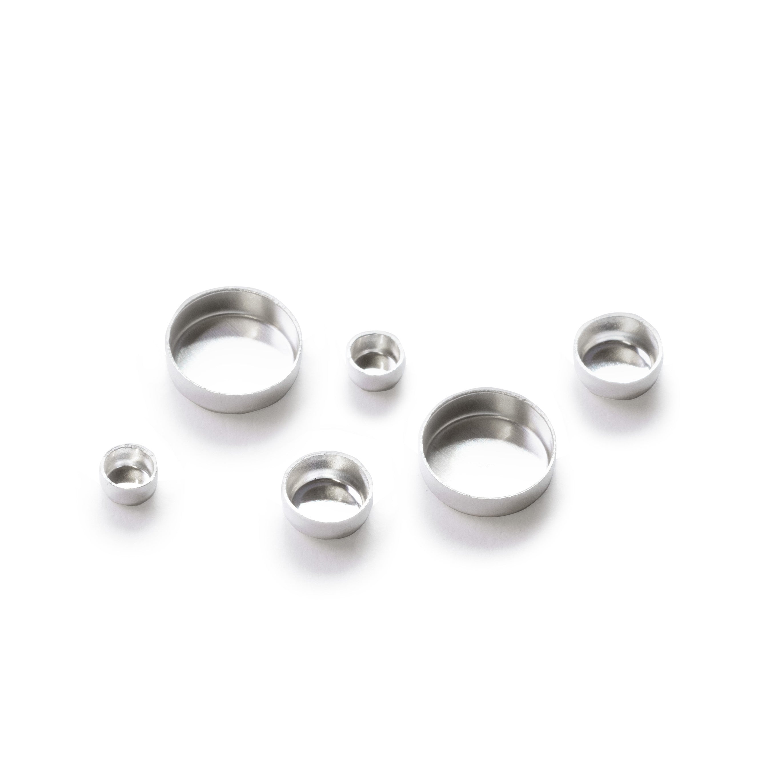Fine Silver 99.9% Plain Edge Bezel Cups For Cabochon Stones
