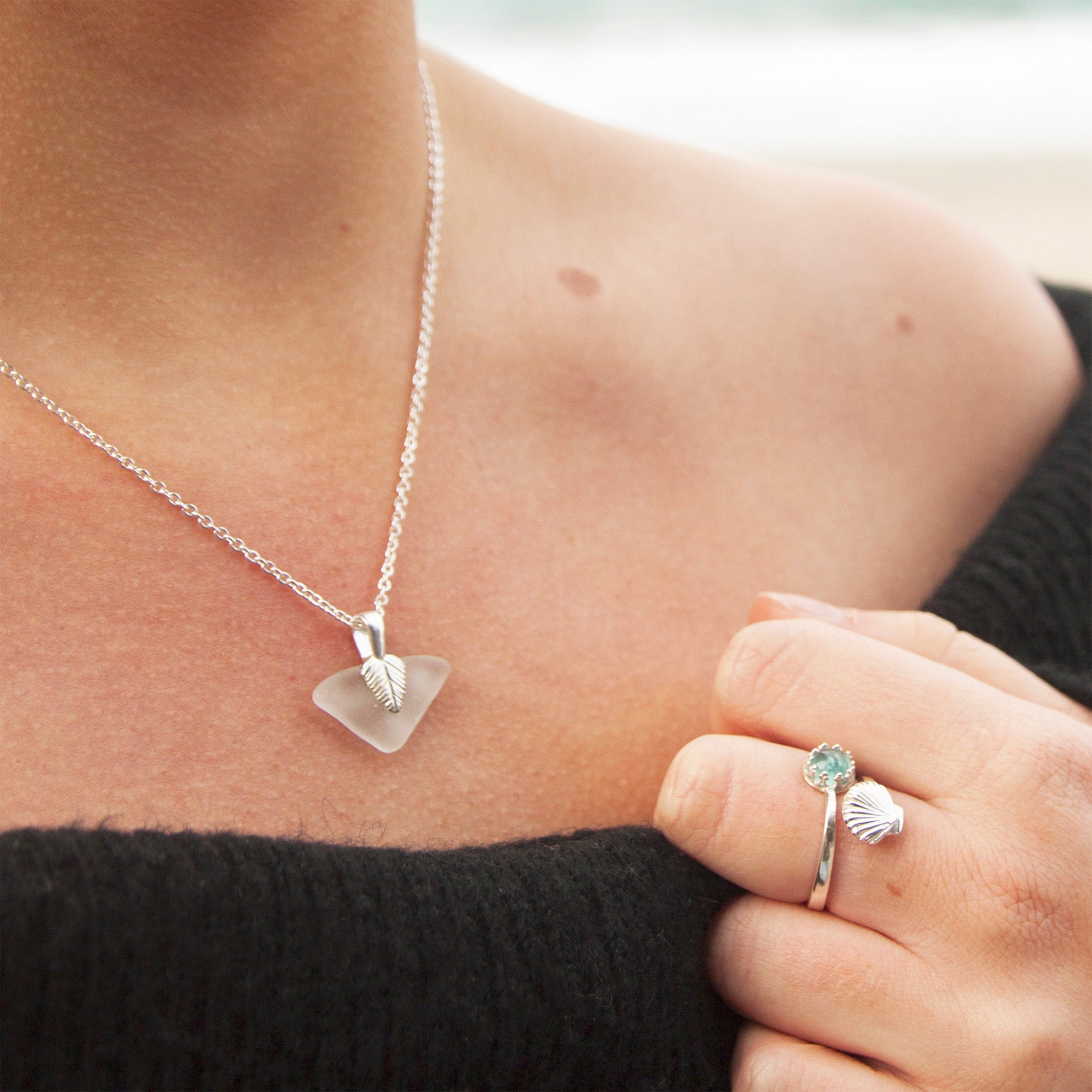 Sterling Silver Leaf Design Glue-On Bail