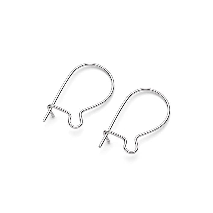 Sterling Silver Kidney Wire With Safety Catch Pair