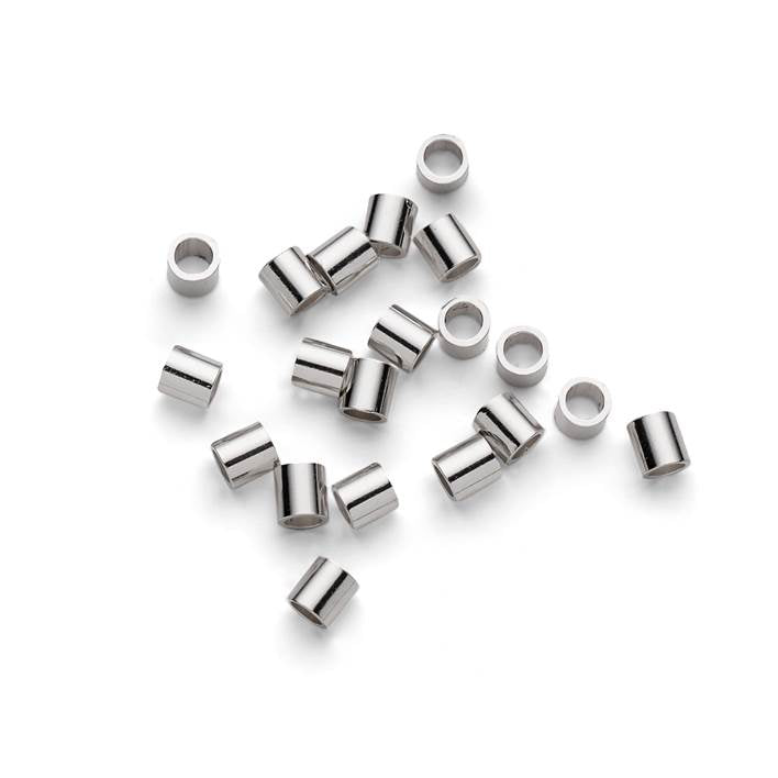 Sterling Silver 2x2mm Crimps pk10 Pairs