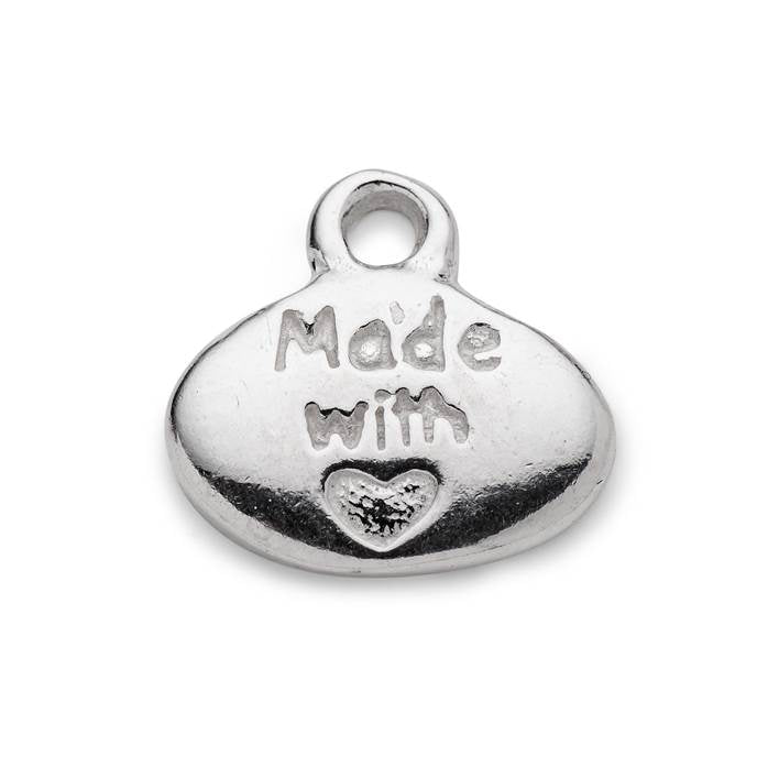 Sterling Silver Made With Love Charm