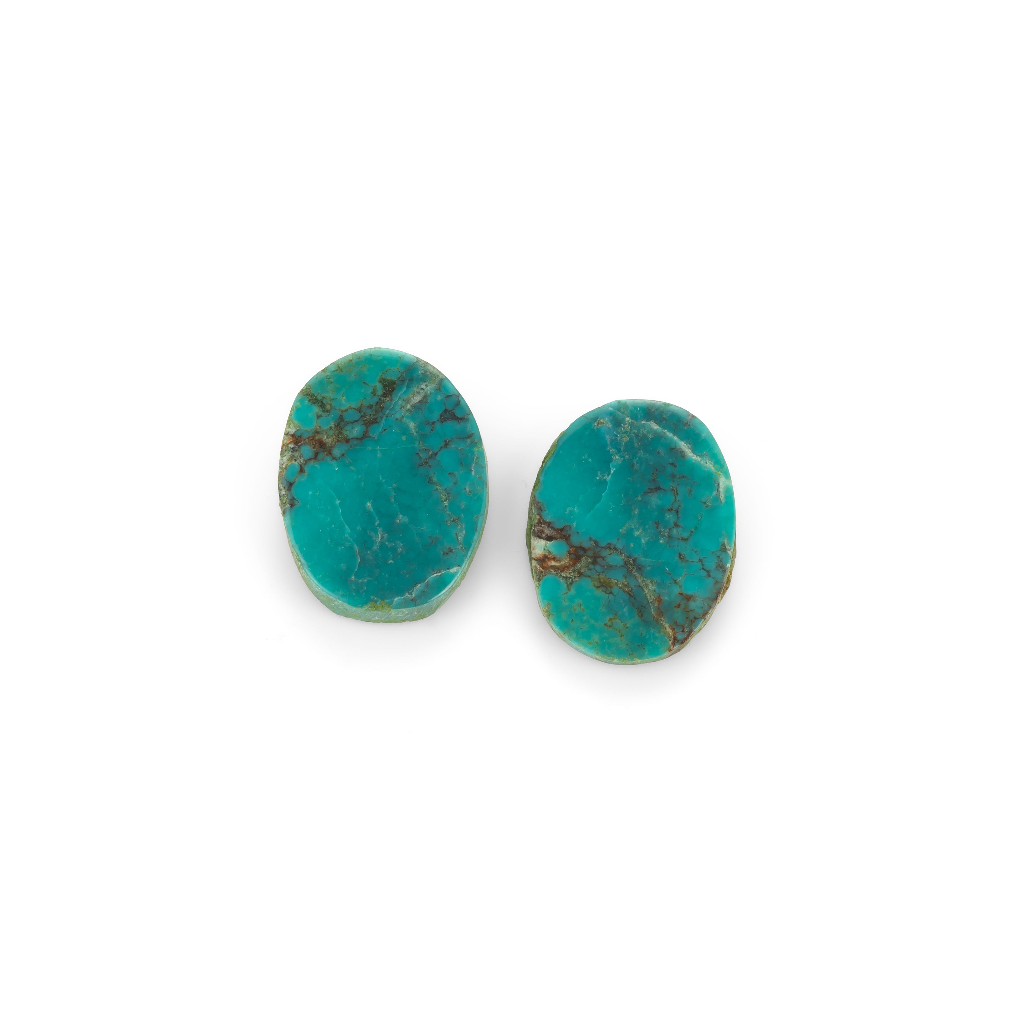 Pair of Turquoise Freeform Cabochons