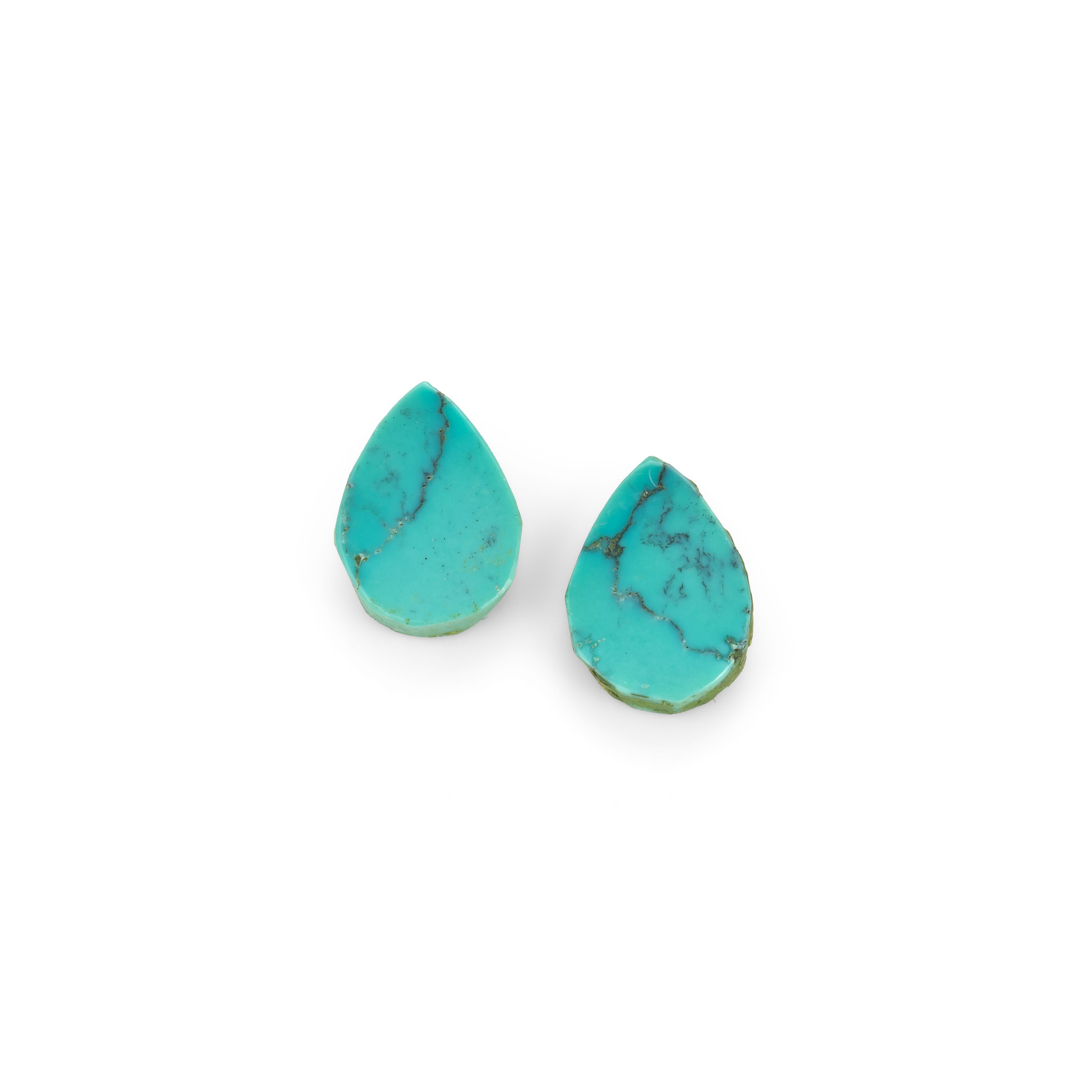 Pair of Turquoise Freeform Cabochons
