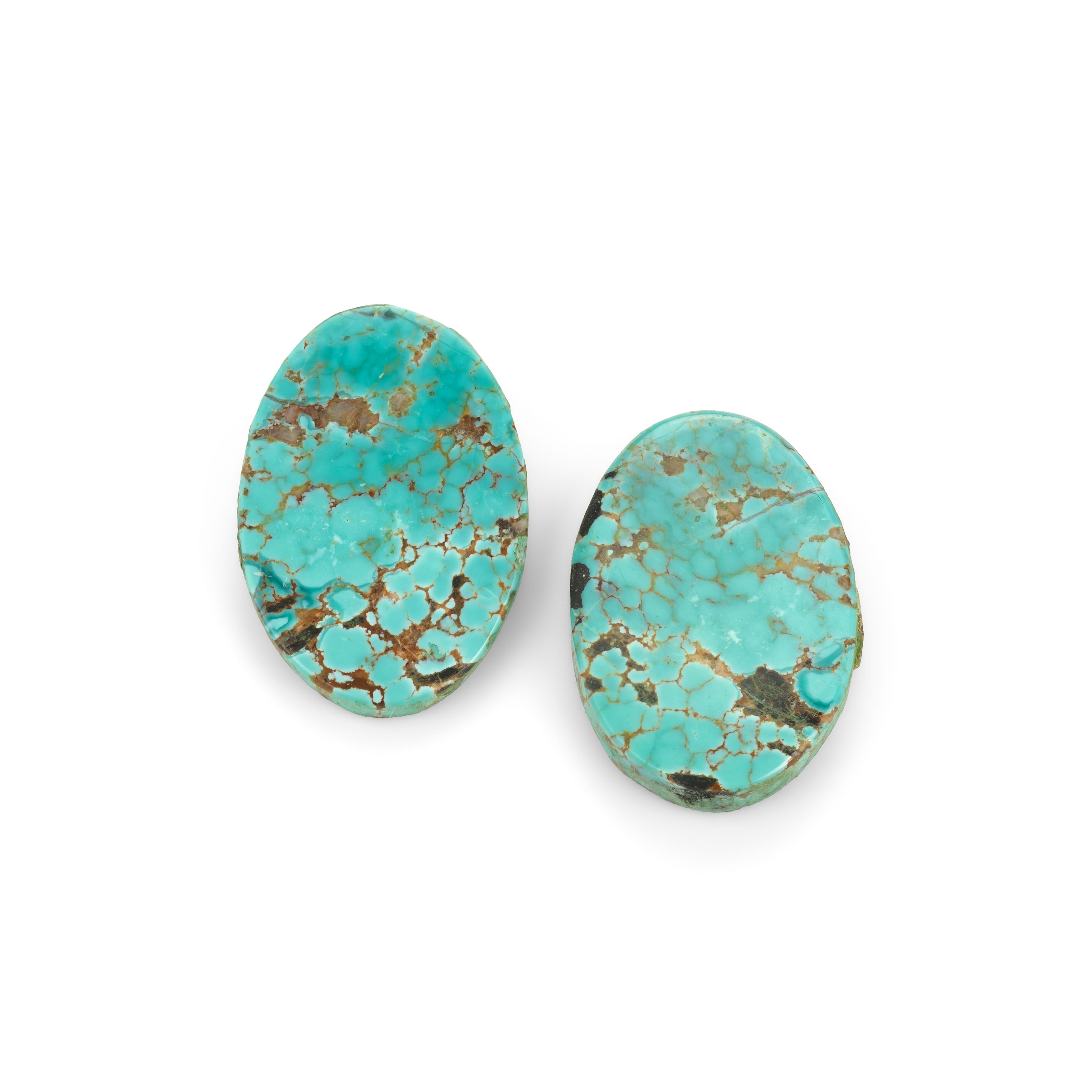 Pair of Turquoise Freeform Cabochons