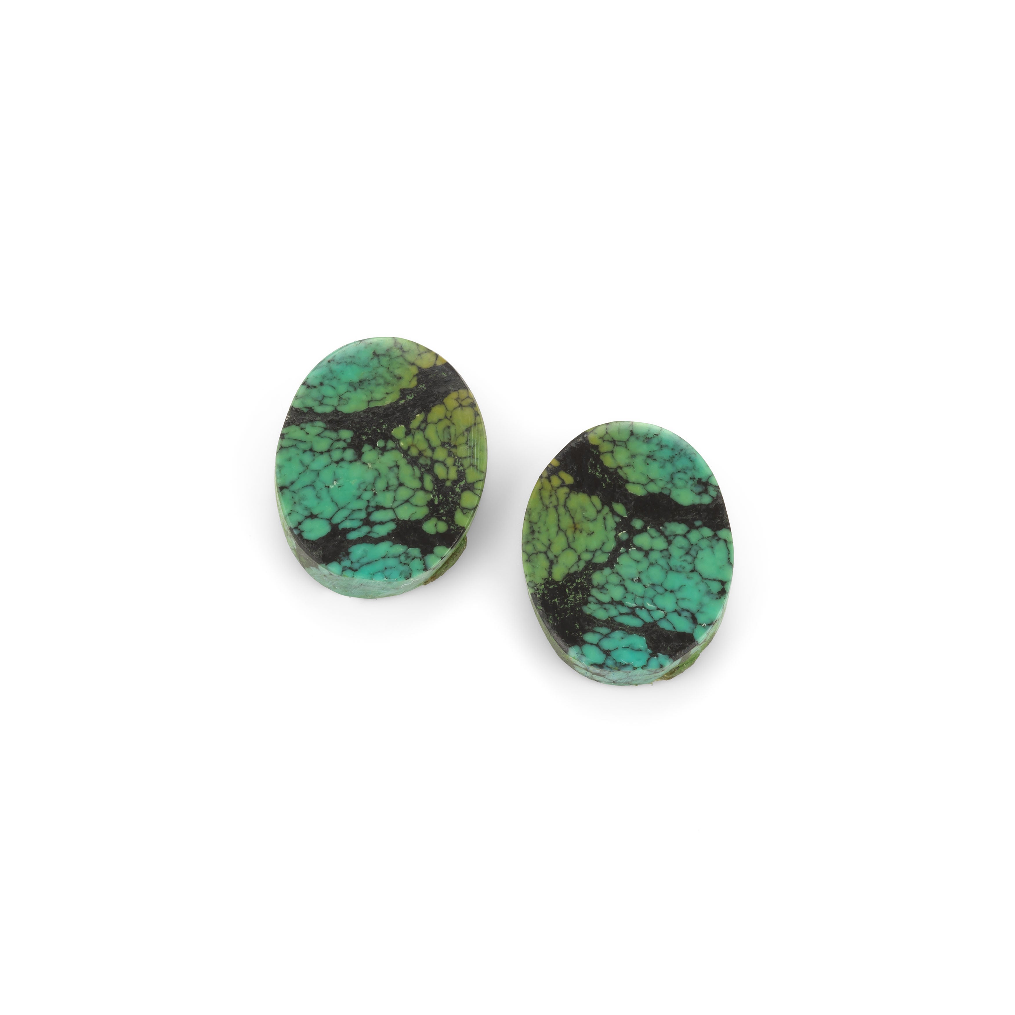 Pair of Turquoise Freeform Cabochons