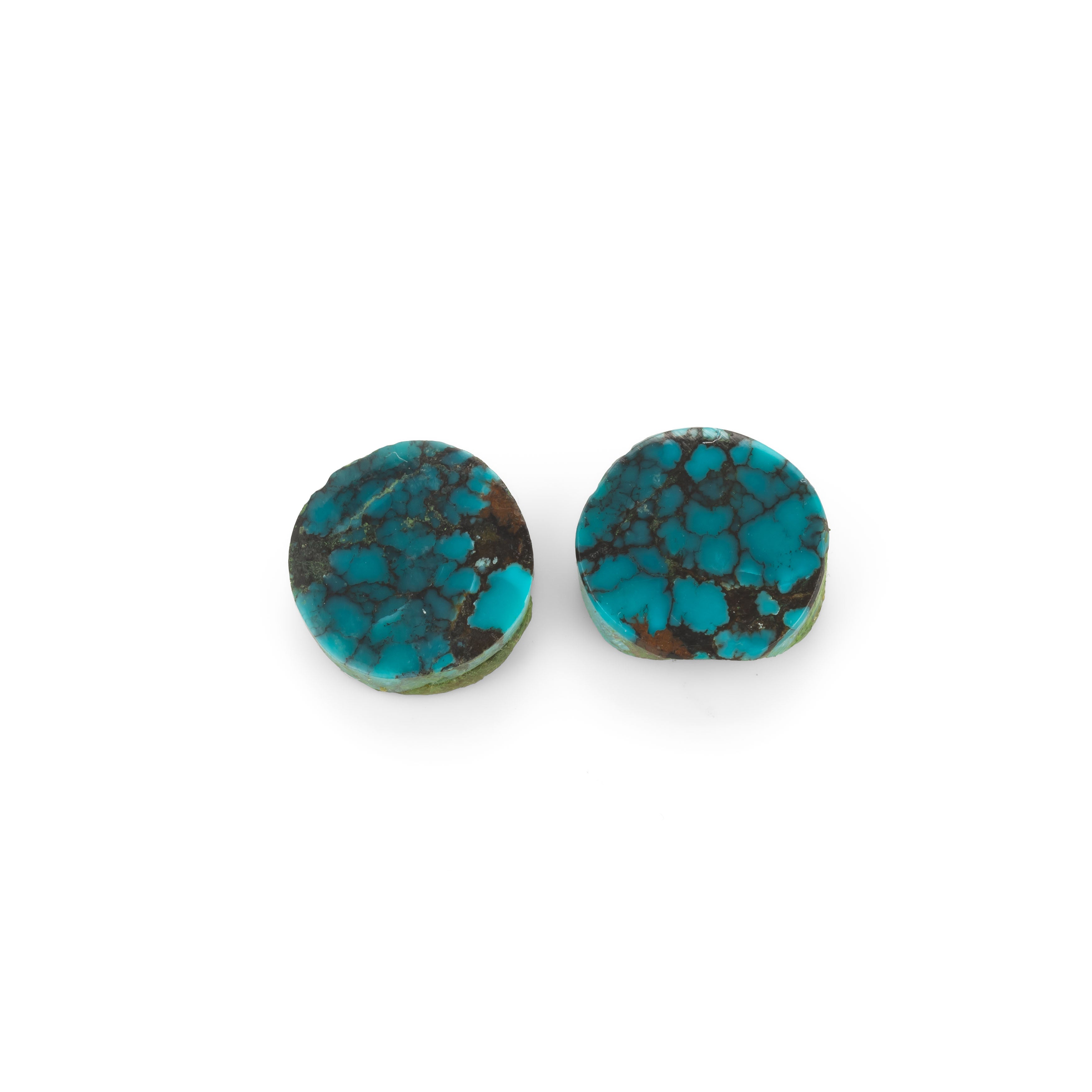 Pair of Turquoise Freeform Cabochons