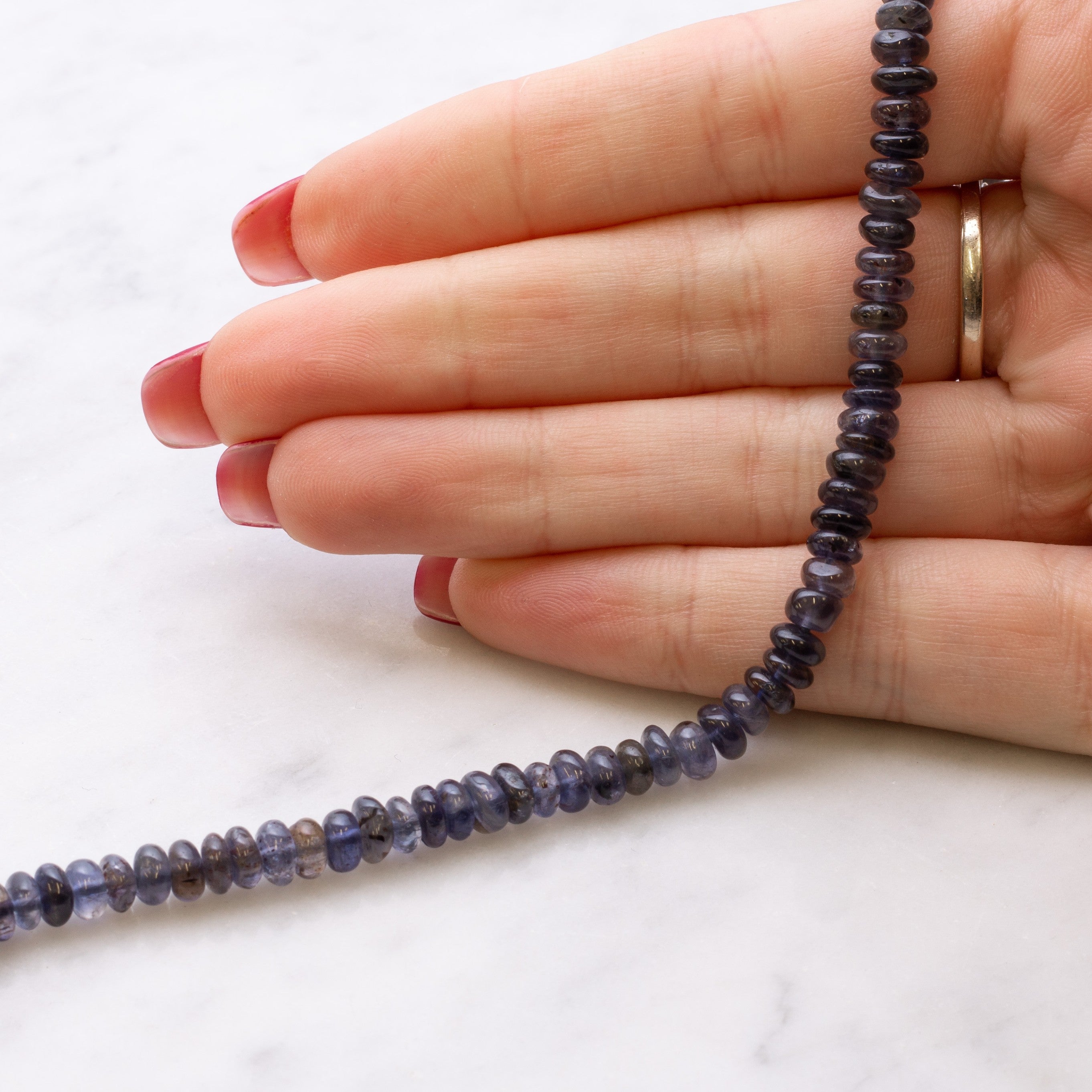 Iolite Rondelle Beads Approx 5mm