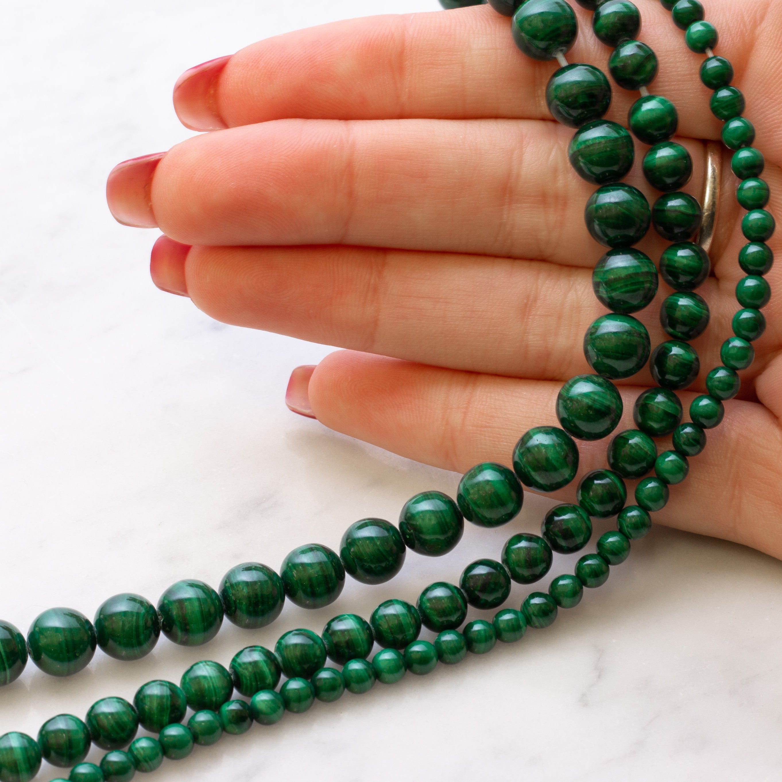 Malachite Round Beads