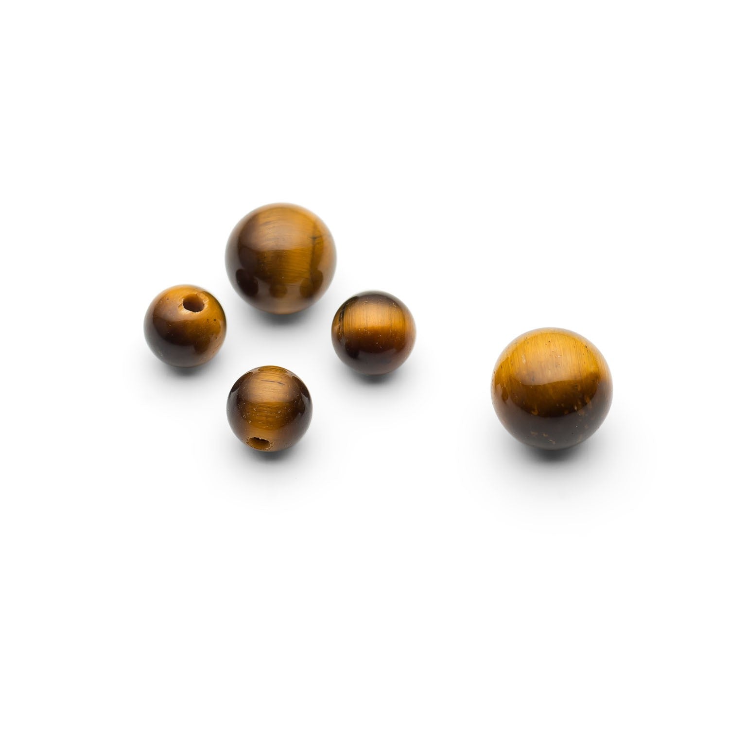 Golden Tiger's Eye Round Half Drilled Beads