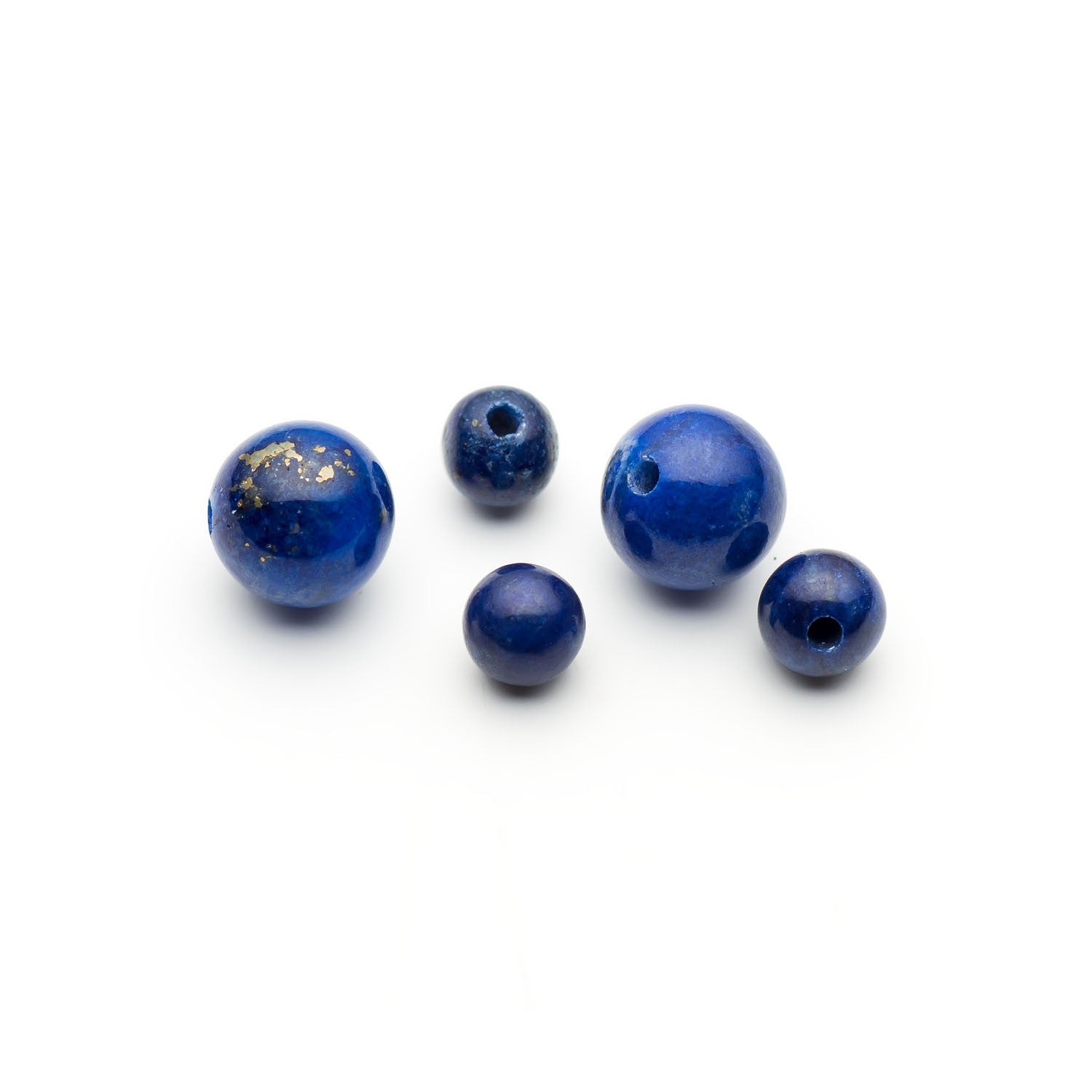 Lapis Lazuli Round Half Drilled Beads