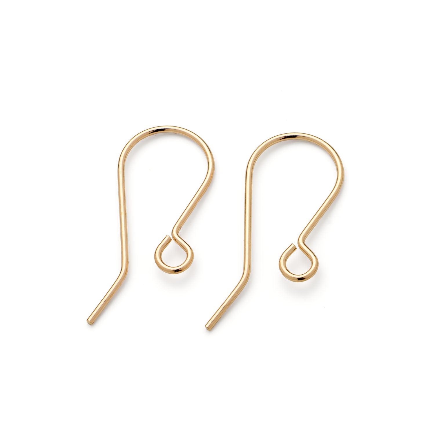 9ct Gold Plain Shepherds Crook Earwires Pair
