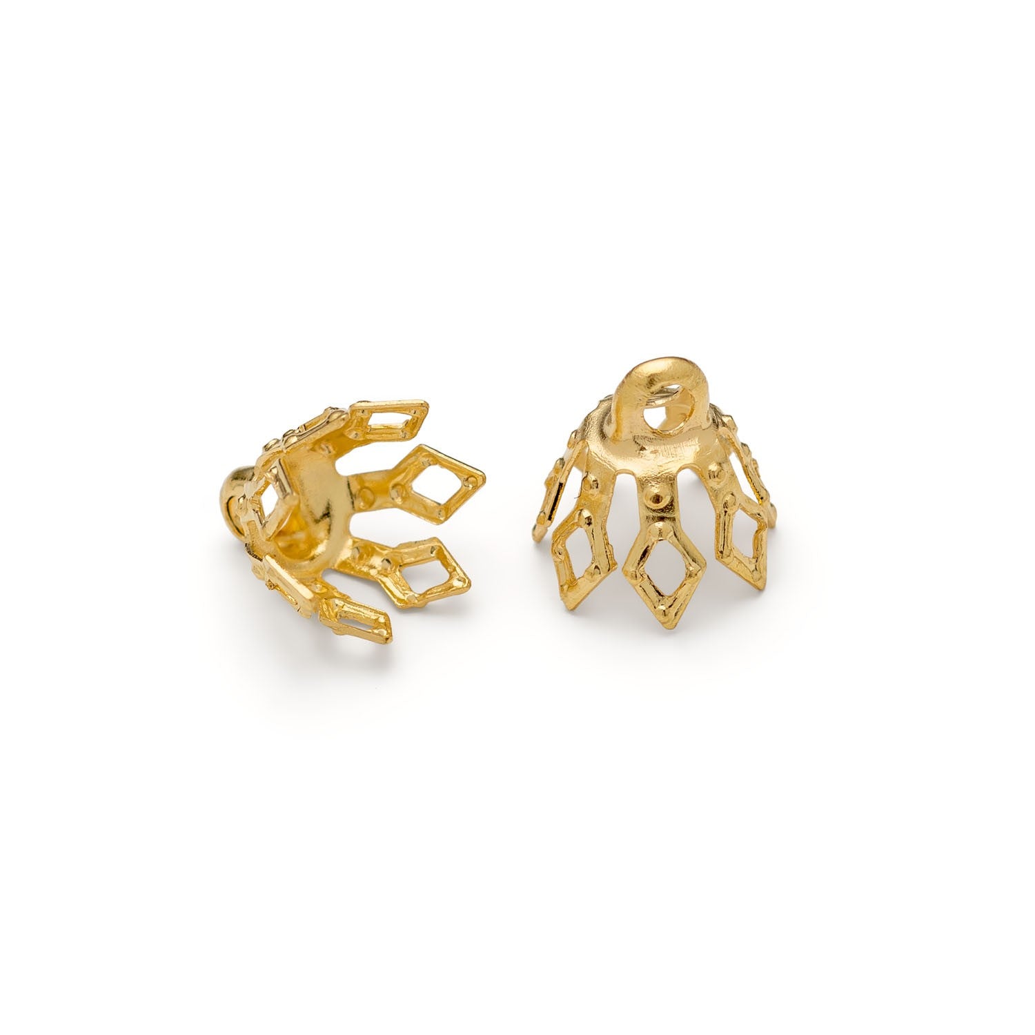 Plated Medium Filigree Bell Caps pk10